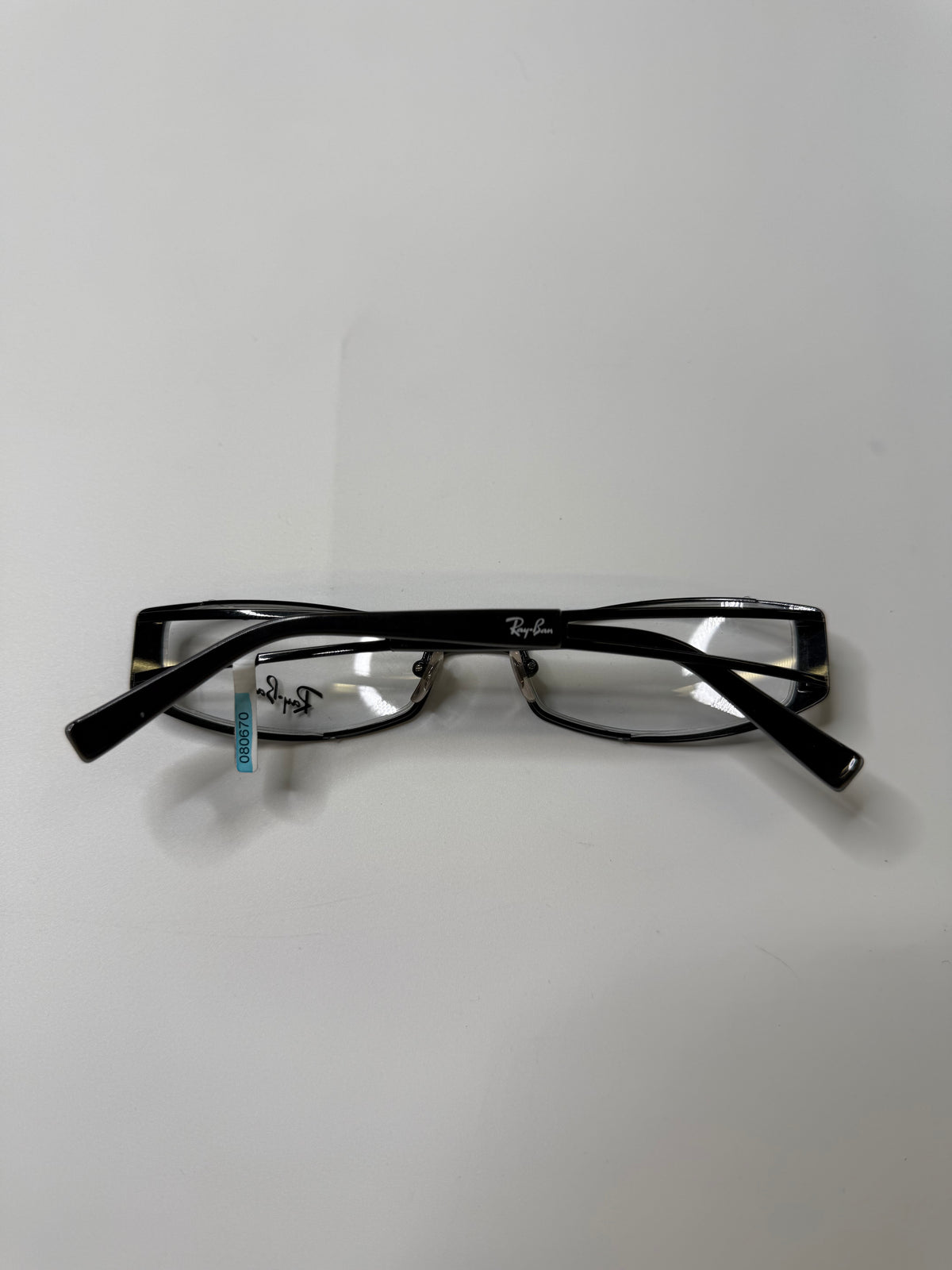 RAY-BAN VINTAGE BLACK RECTANGULAR EYEGLASSES