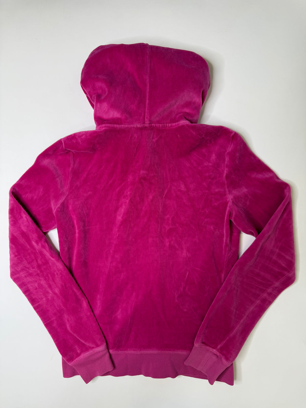JUICY COUTURE VELOUR ZIP HOODIE (FUCHSIA) (M)
