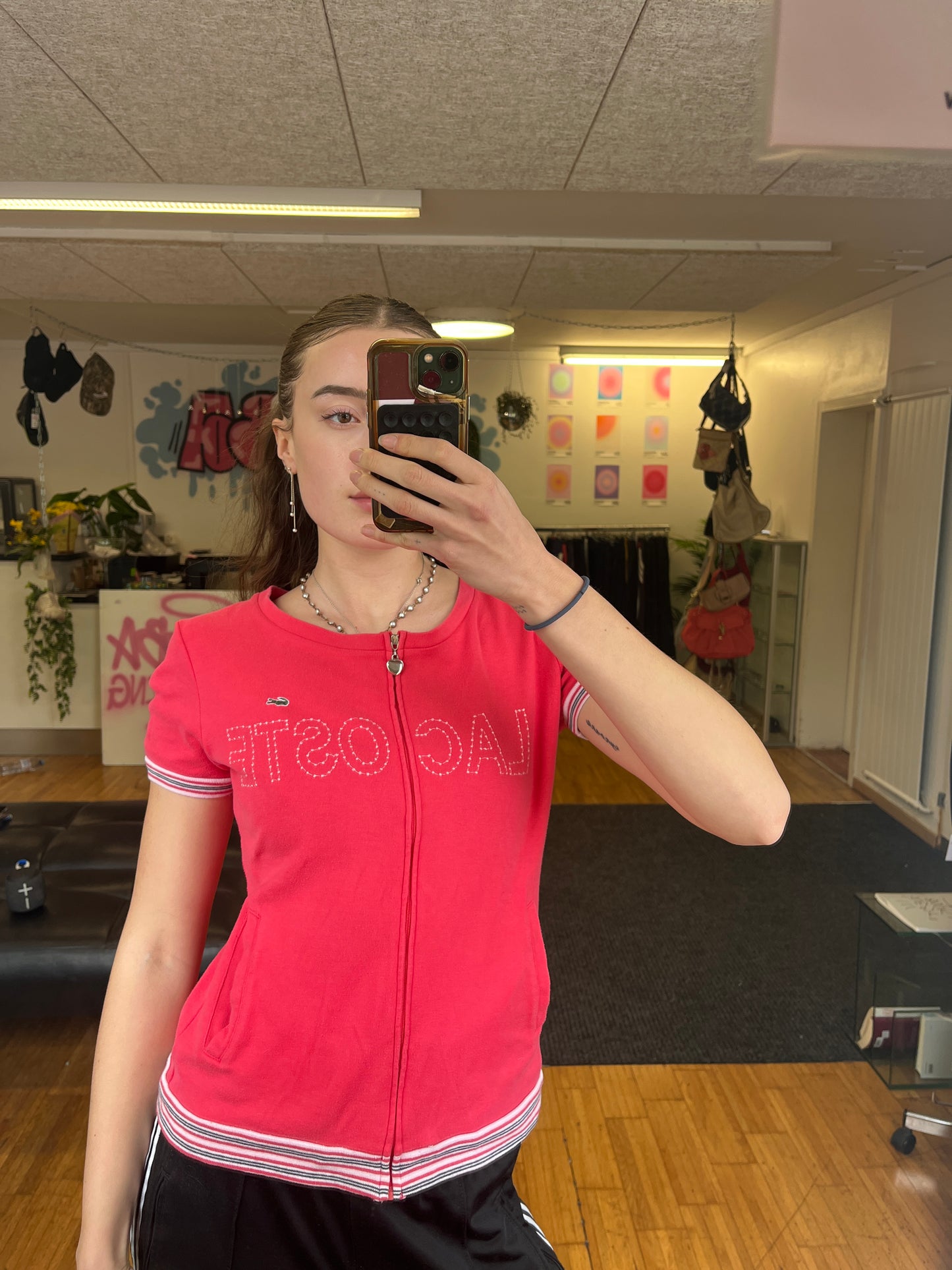 LACOSTE HEART ZIPPER SHORT SLEEVE (M)