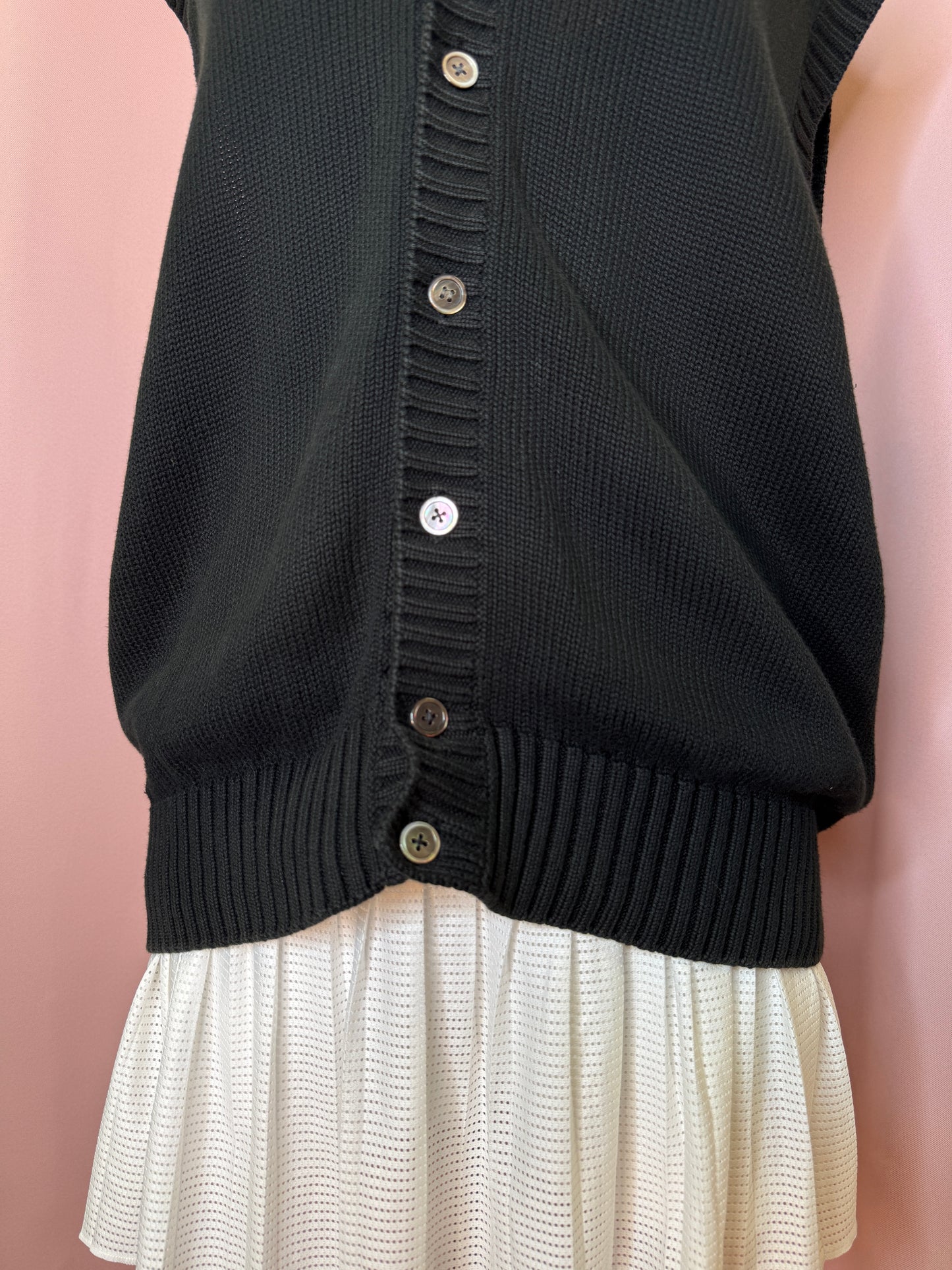 LACOSTE KNIT VEST BLACK (L)