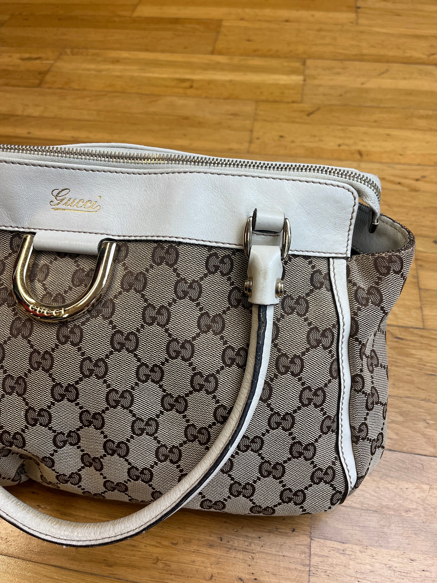 GUCCI MONOGRAM D-RING HOBO BAG