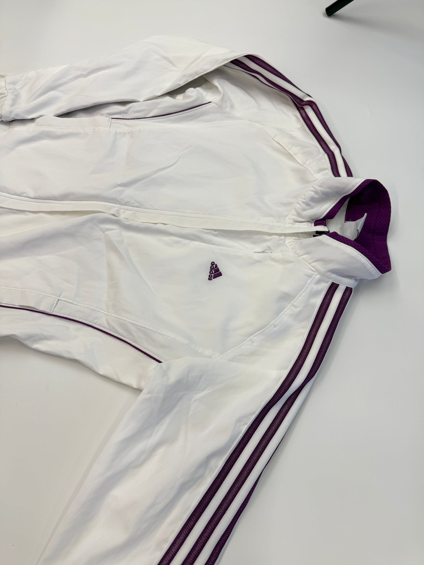 ADIDAS TRACK JACKET 2000s WHITE/PURPLE (M)