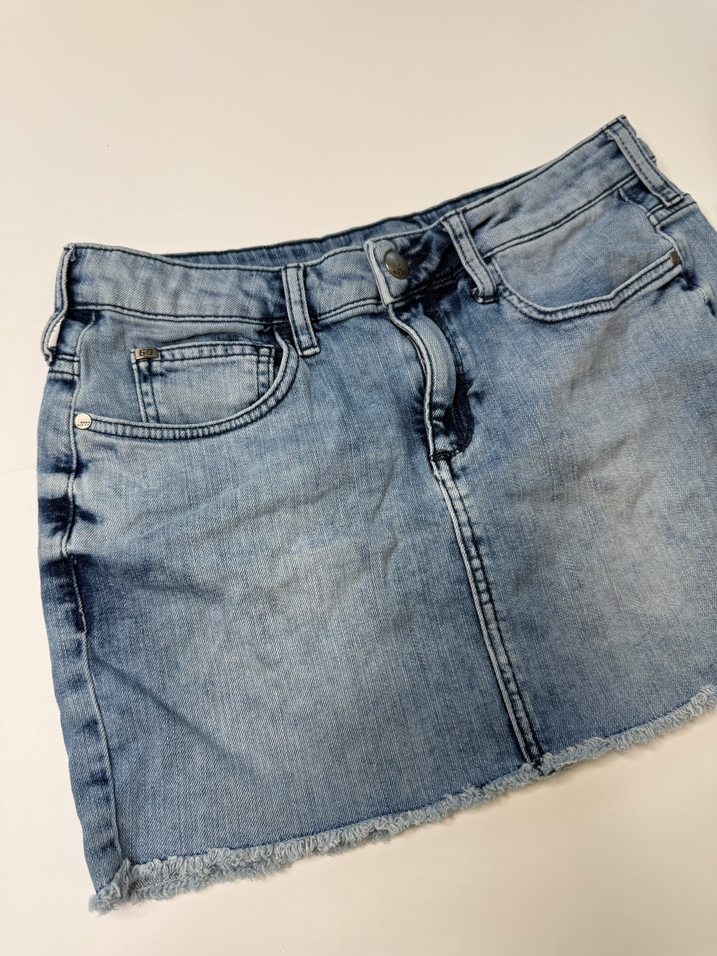 MISS SIXTY VINTAGE Y2K RAW HEM DENIM MINI SKIRT
