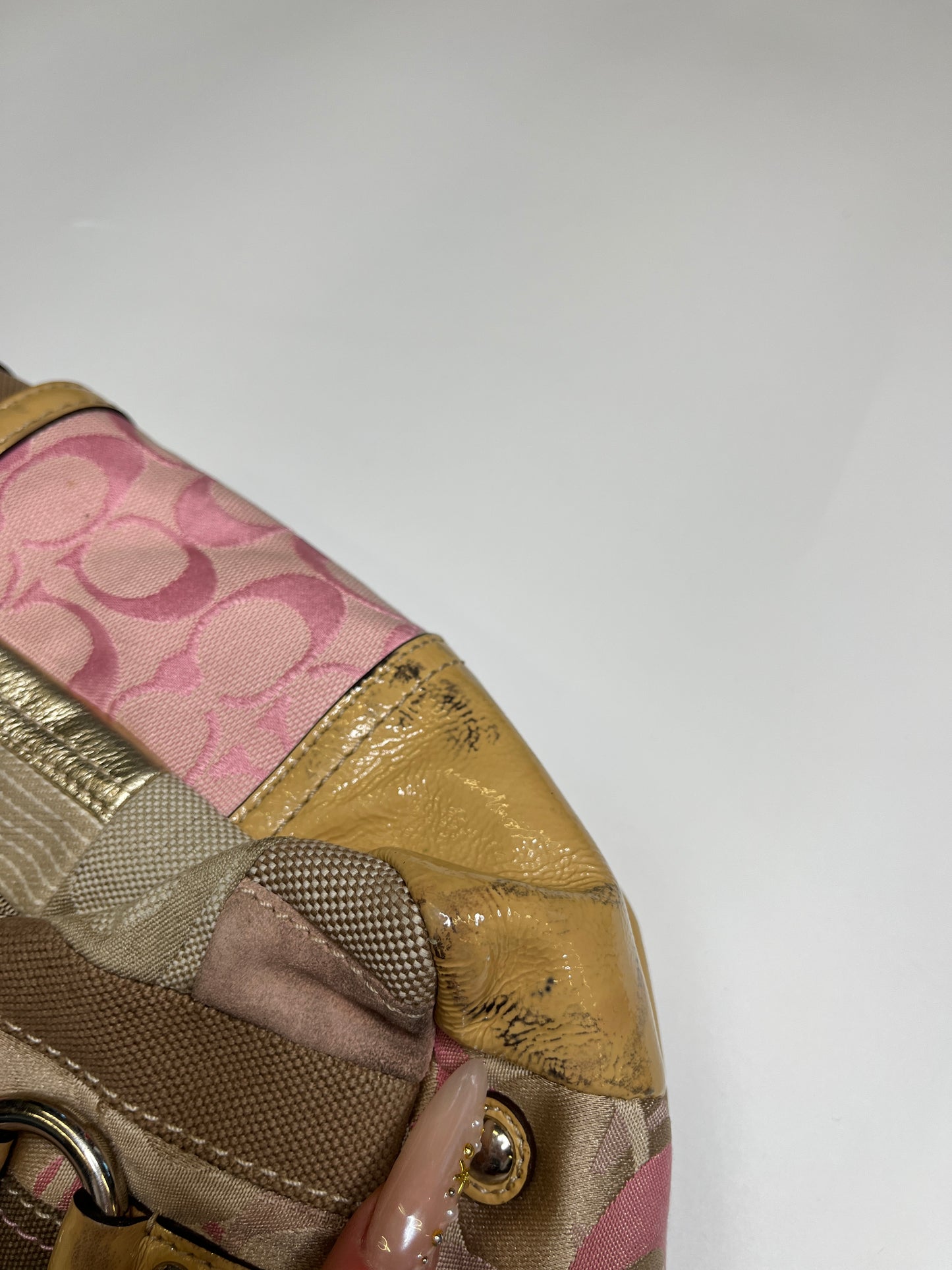 PINK PATCHWORK COACH PURSE