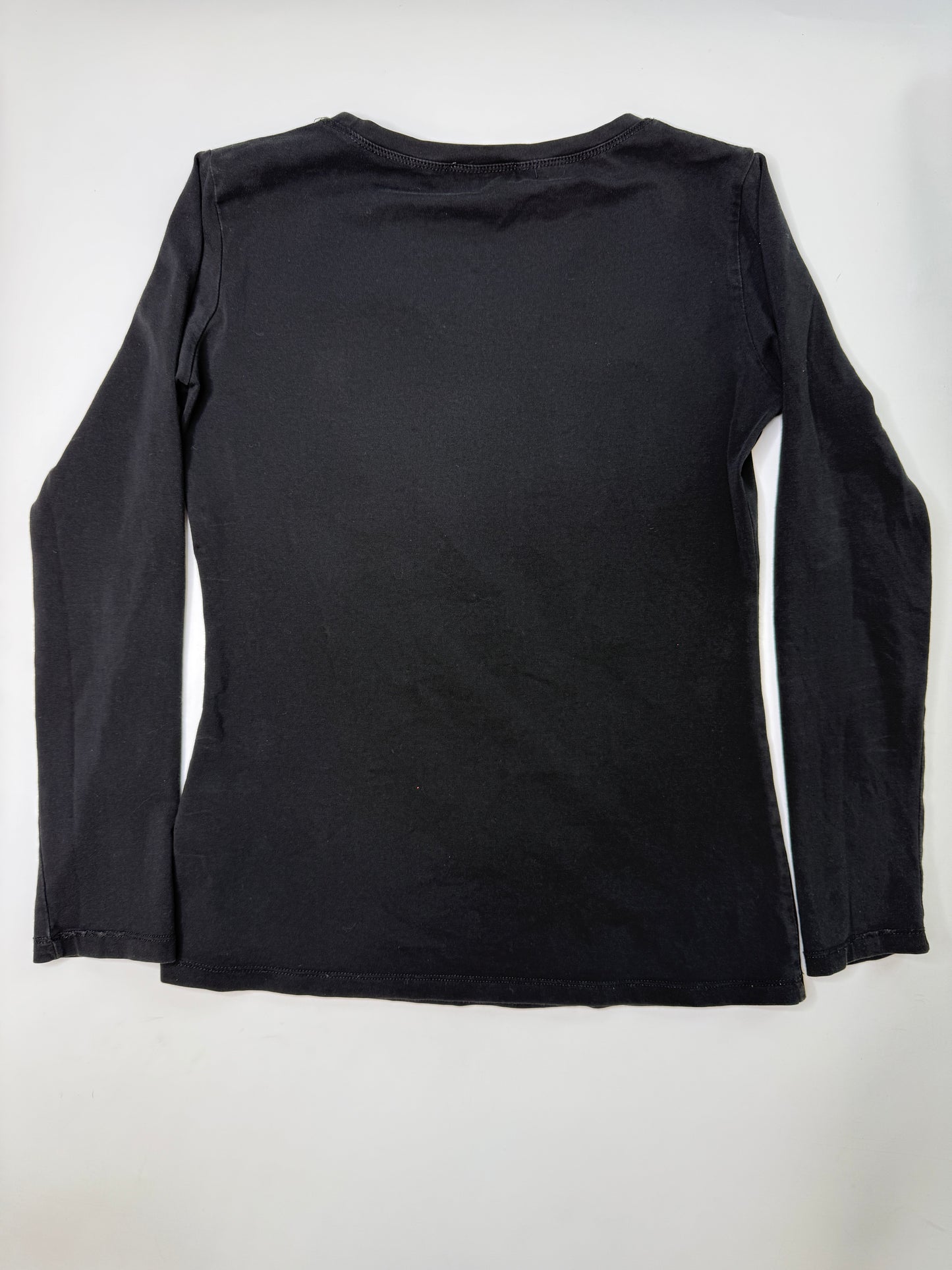 BEBE VINTAGE RHINESTONE LOGO LONG SLEEVE TOP (M)