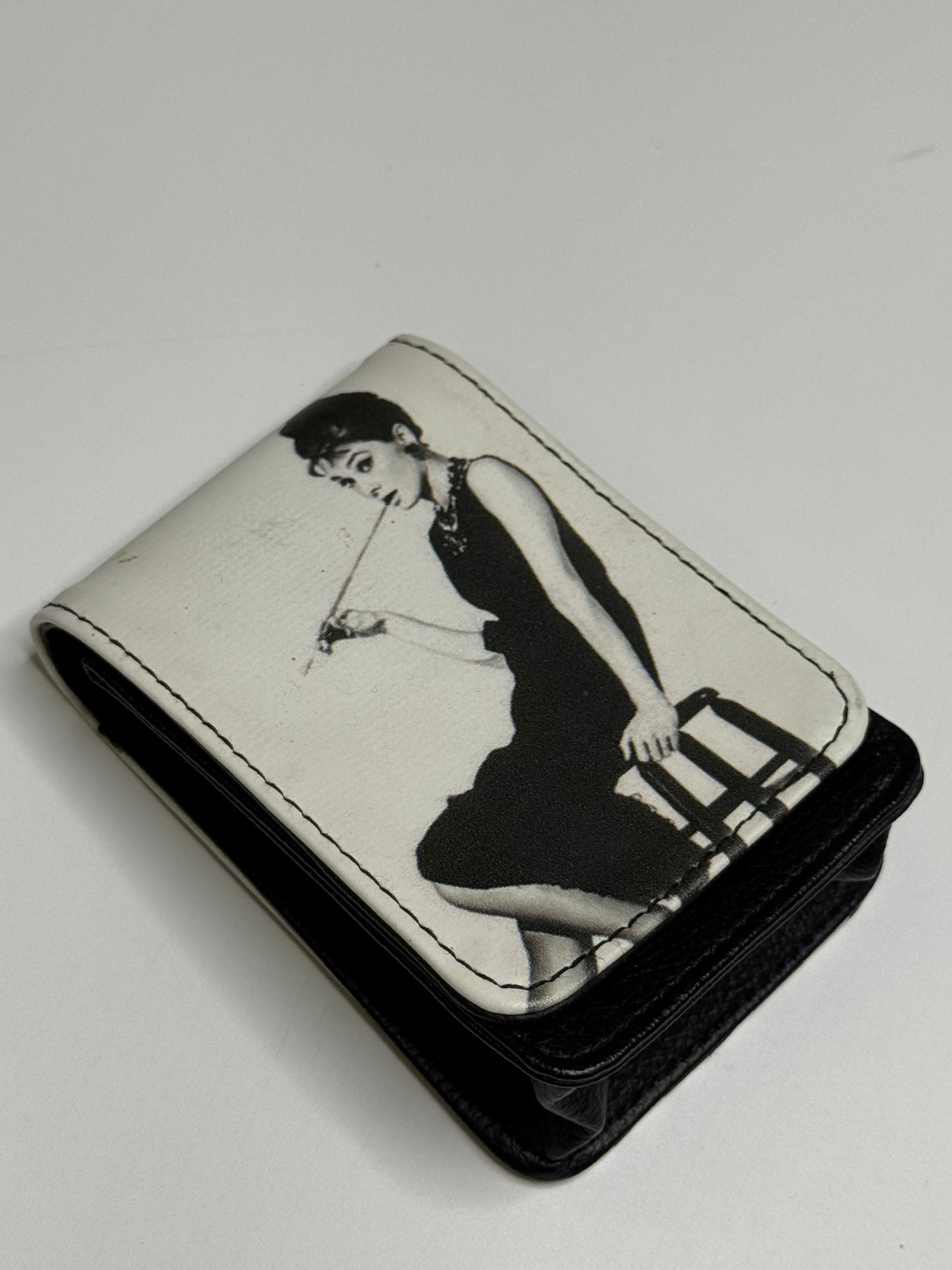 LEATHER AUDREY HEPBURN CIGARETTE PACK CASE/CAMERA CASE