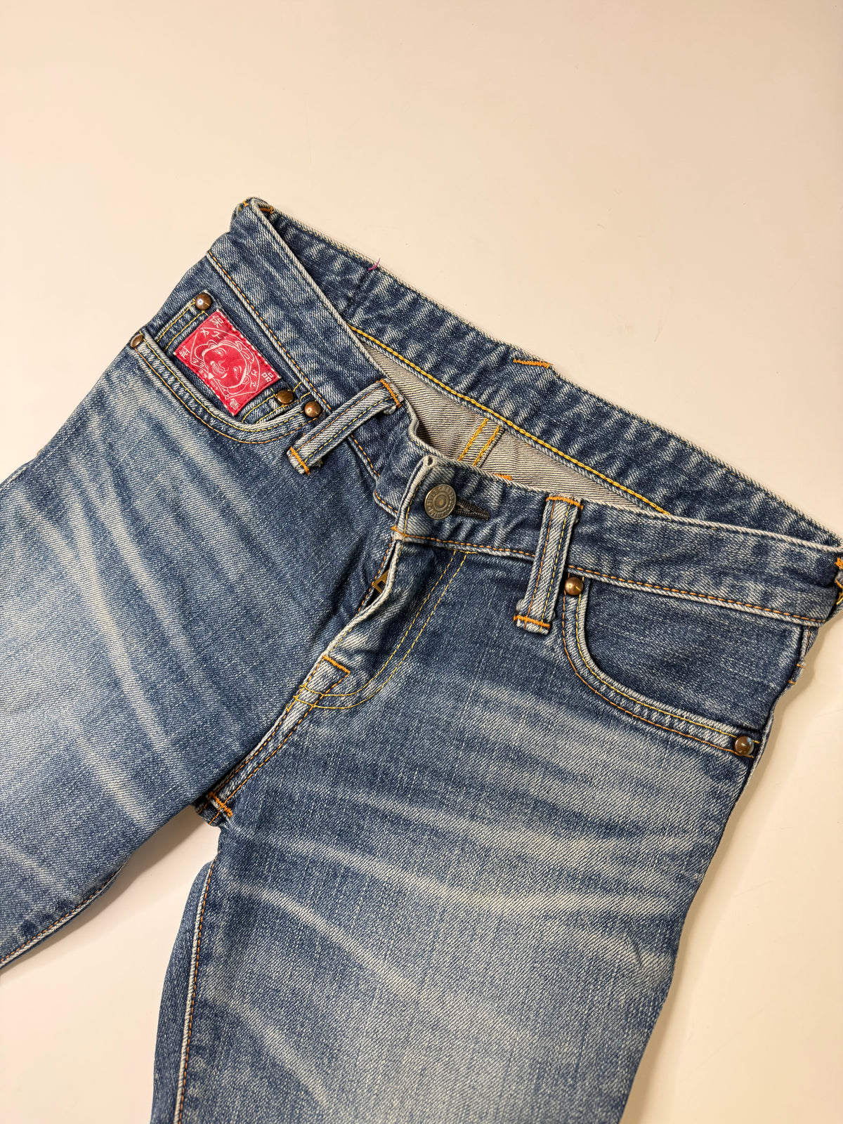 EVISU JAPANESE GRAPHIC PATCH JEANS – BLUE (XS)