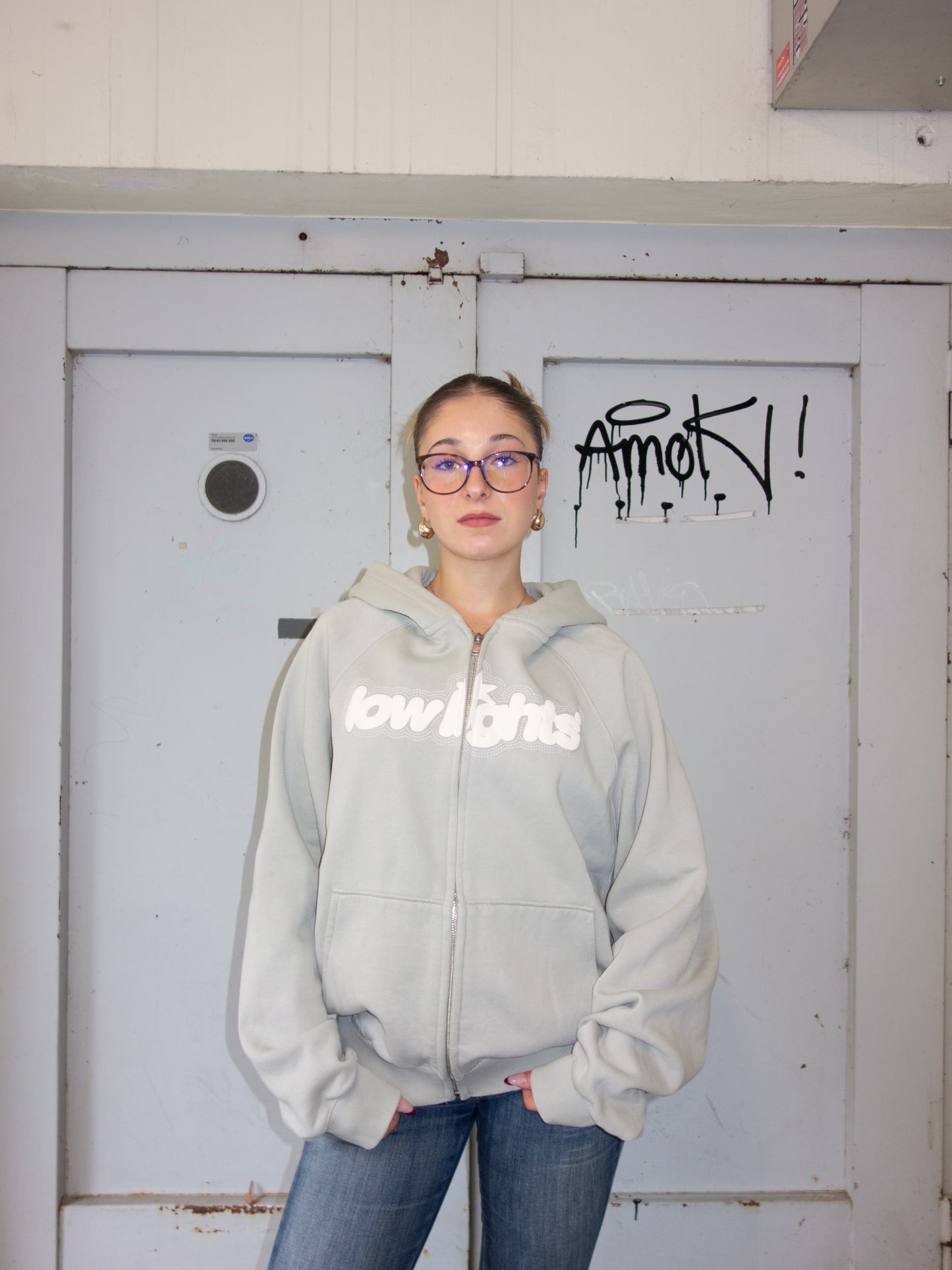 LOW LIGHTS ZIP UP HOODIE (M)