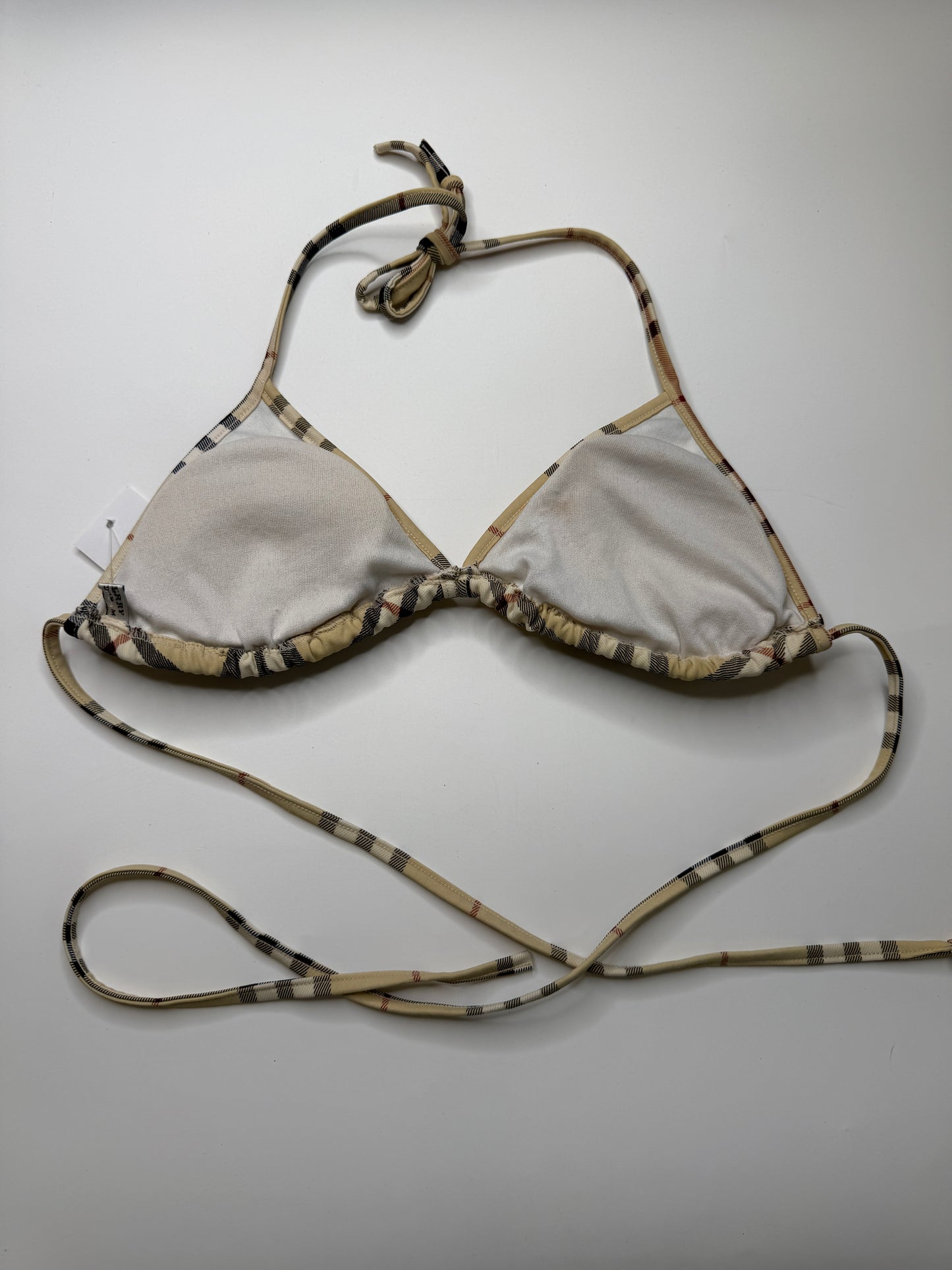 BURBERRY NOVA CHECK BIKINI TOP – BEIGE (S)
