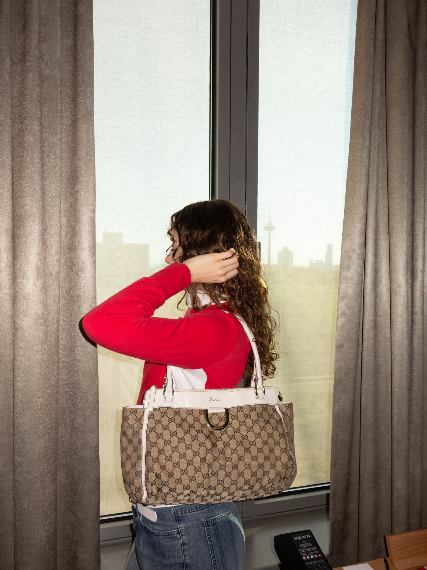 GUCCI MONOGRAM D-RING HOBO BAG