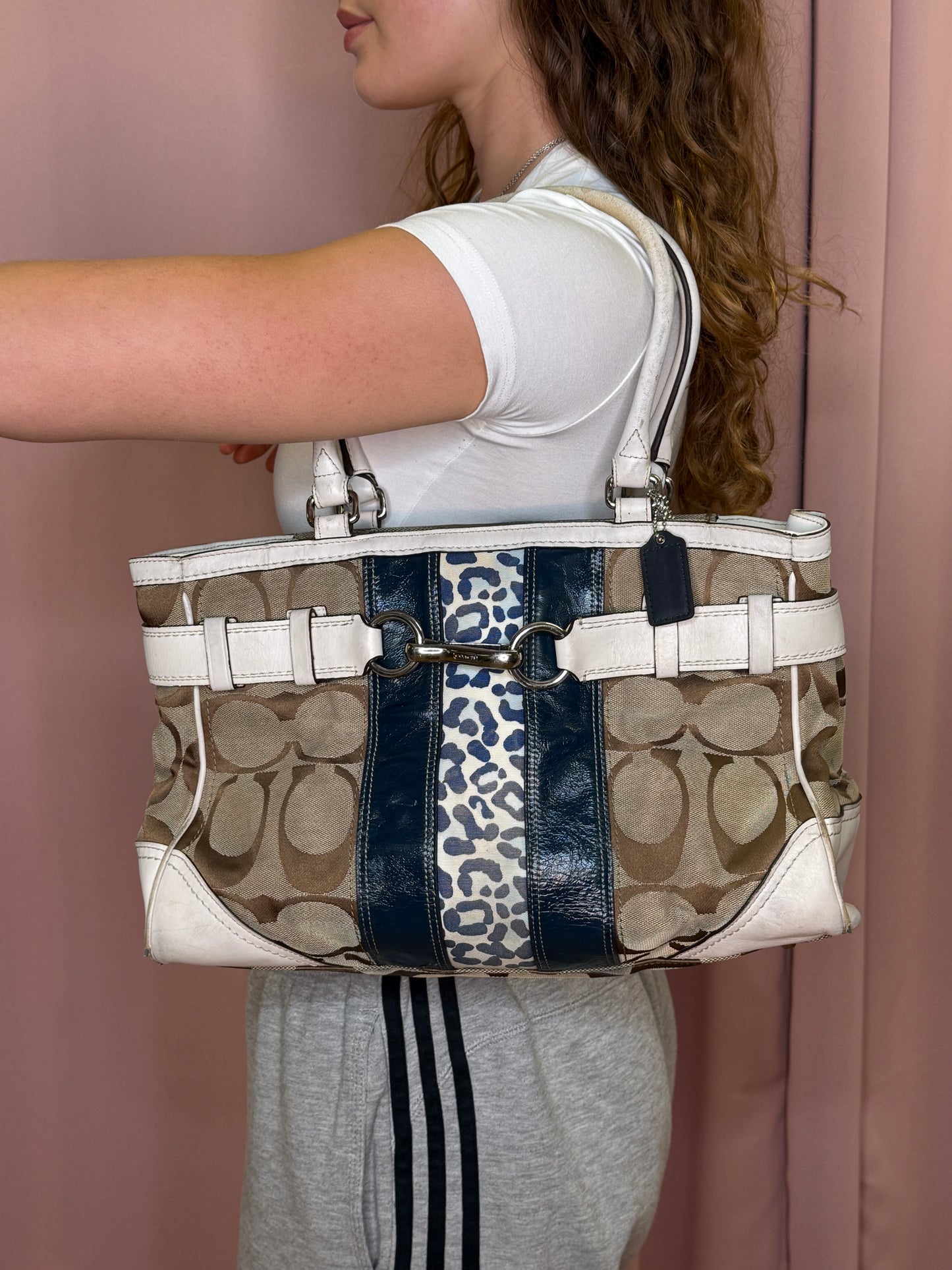 COACH MONOGRAM LEO PURSE BLUE