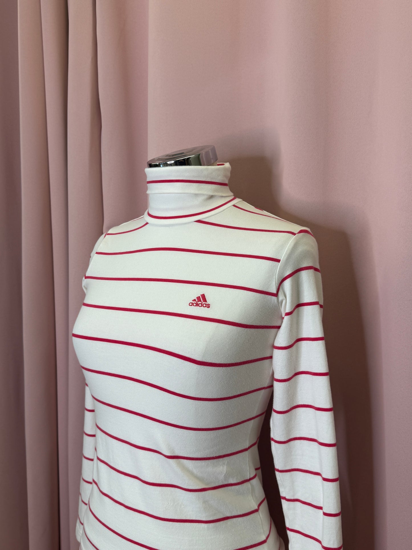 2000s ADIDAS STRIPED TURTLENECK LONGSLEEVE (XS)