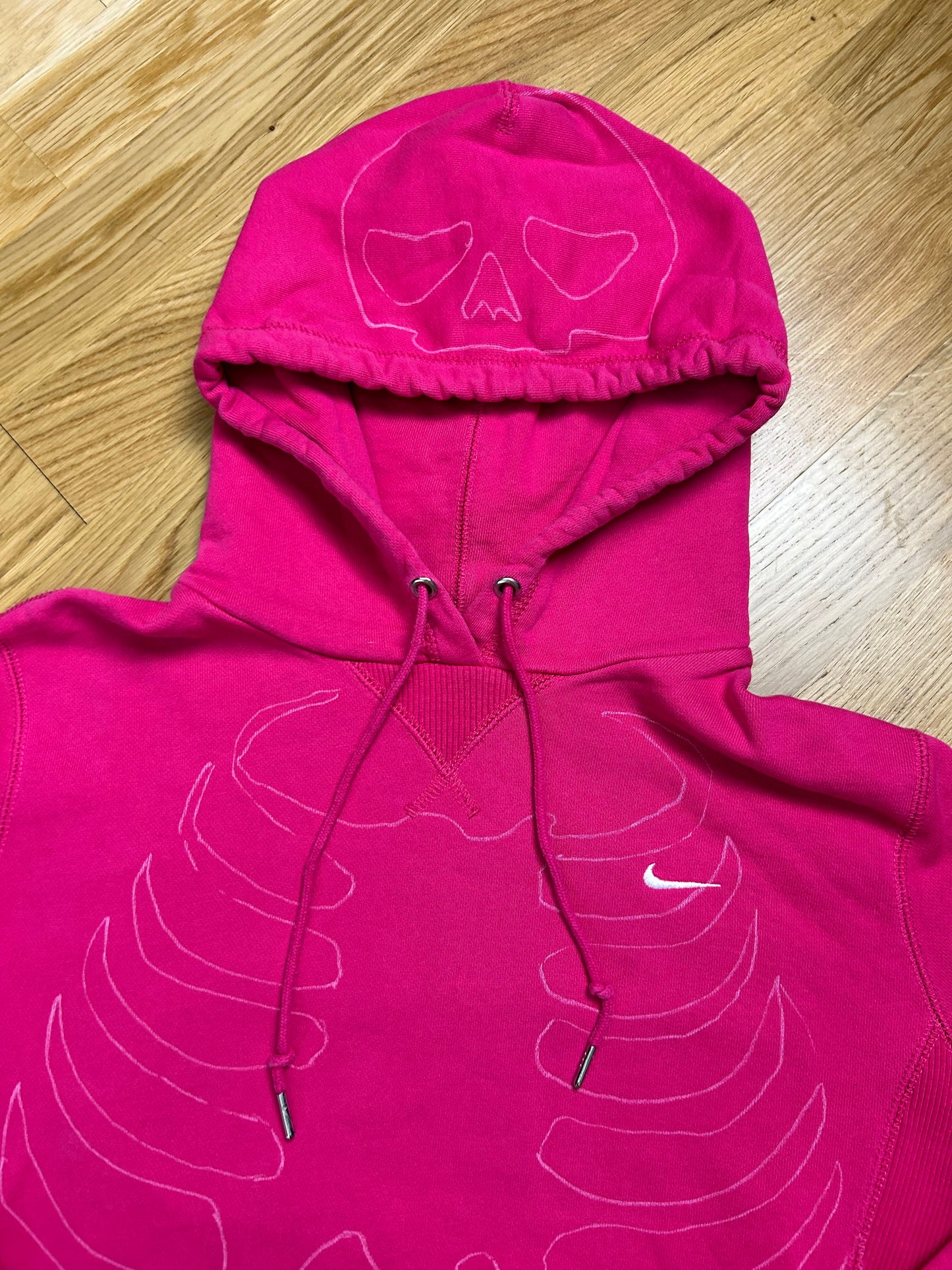 RARE! PINK NIKE SCELETON HOODIE (S)