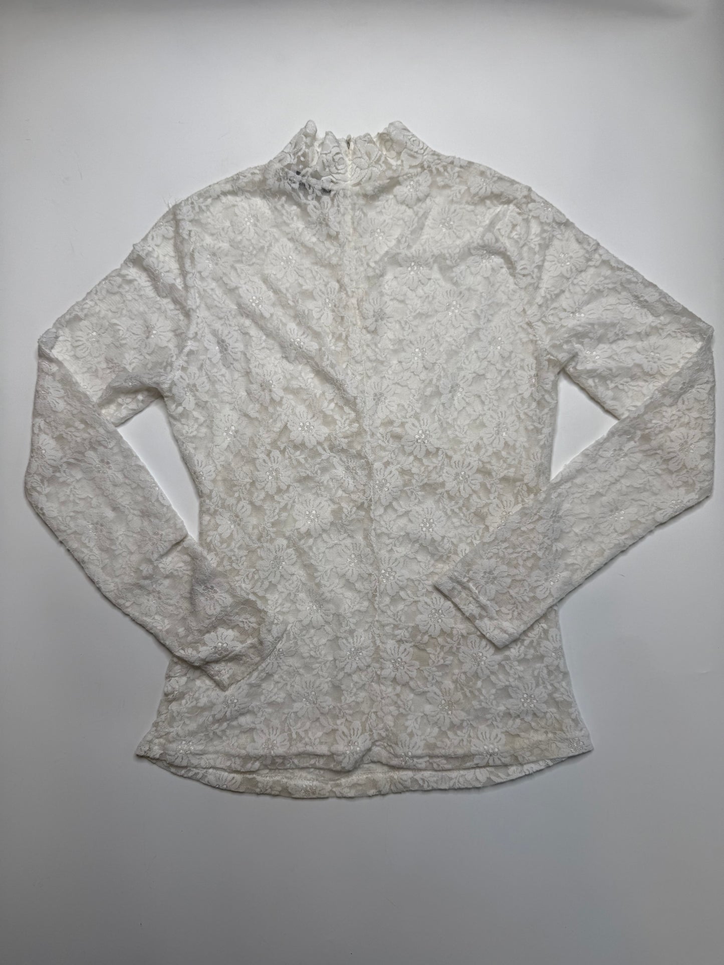 PARIS FASHION Y2K LACE LONG SLEEVE TOP (M)