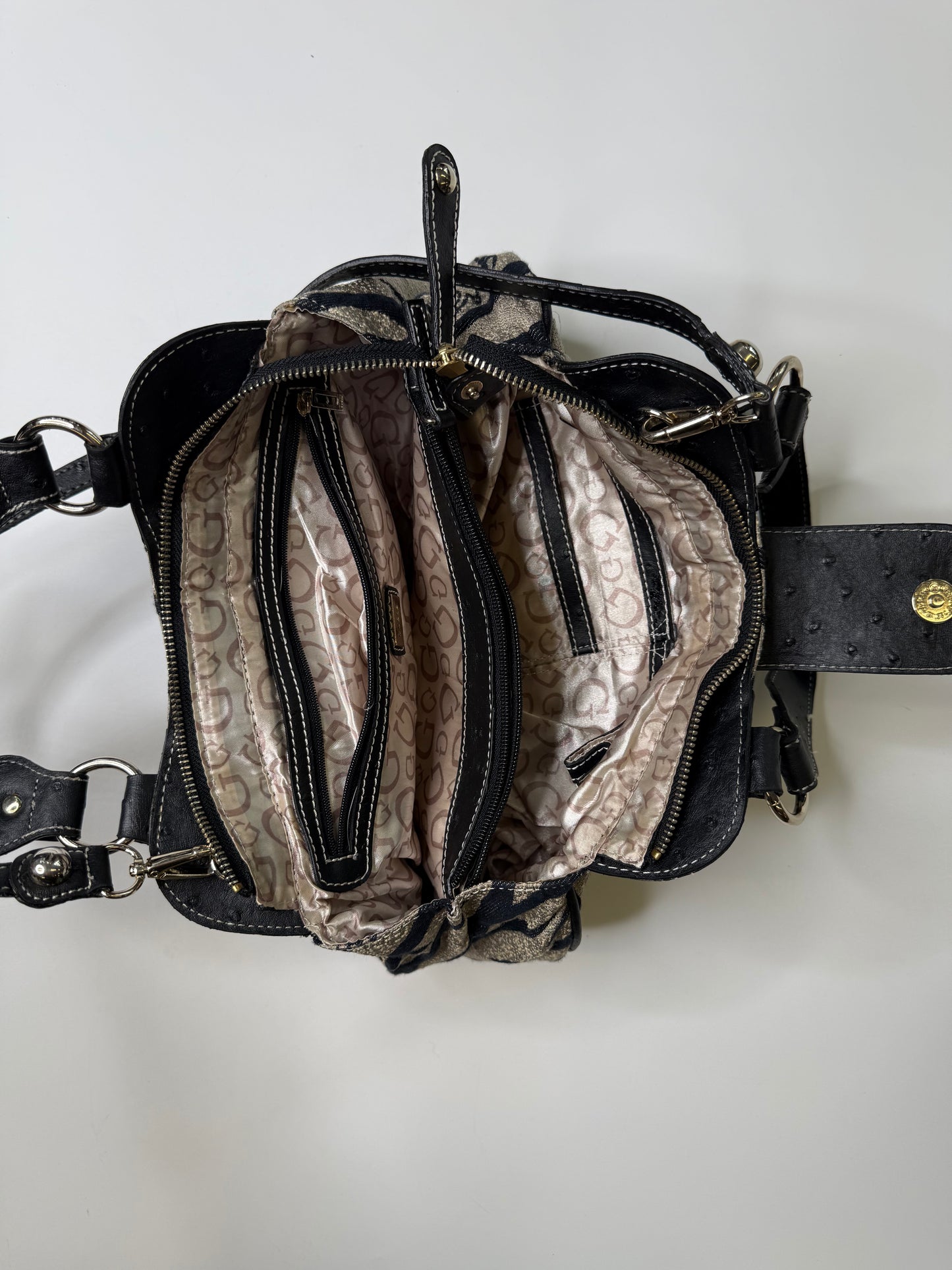 SPECIAL VINTAGE GUESS ZEBRA PRINT SHOULDER BAG (GREY/BLACK)
