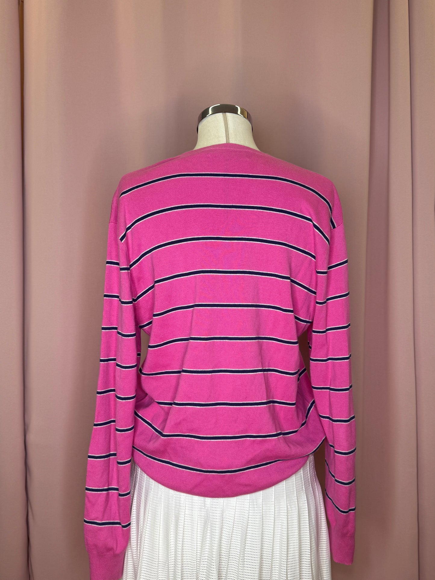 STRIPED RALPH LAUREN SWEATER PINK (M)