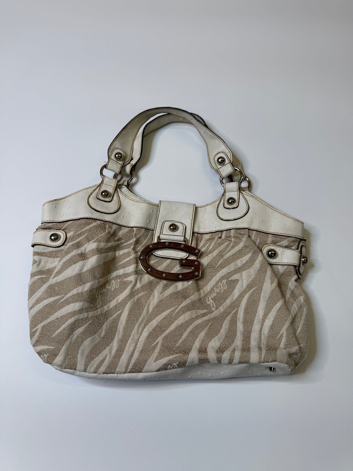 G-LOGO GUESS PURSE ZEBRA/WOOD