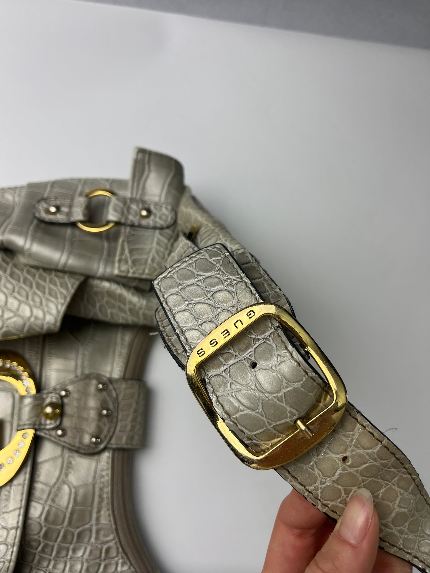 GUESS BAG GOLD RHINESTONE