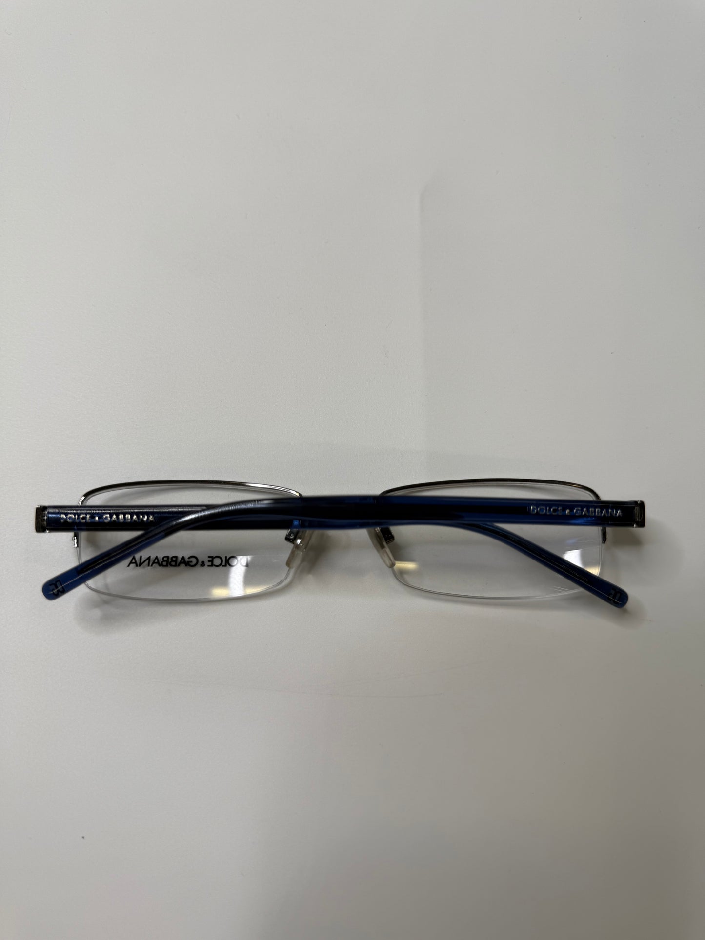 DOLCE & GABBANA VINTAGE NAVY SEMI-RIMLESS EYEGLASSES