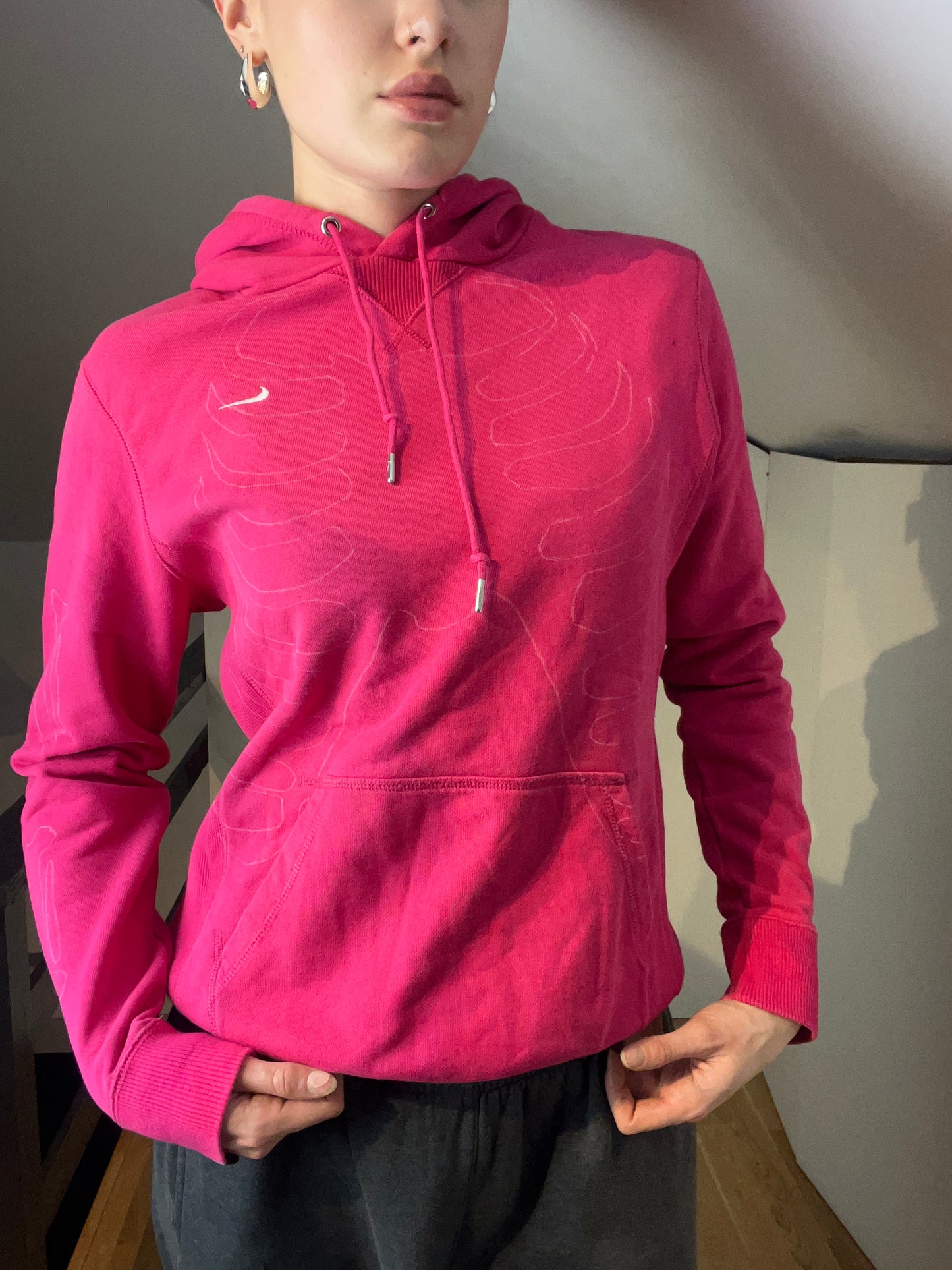RARE! PINK NIKE SCELETON HOODIE (S)