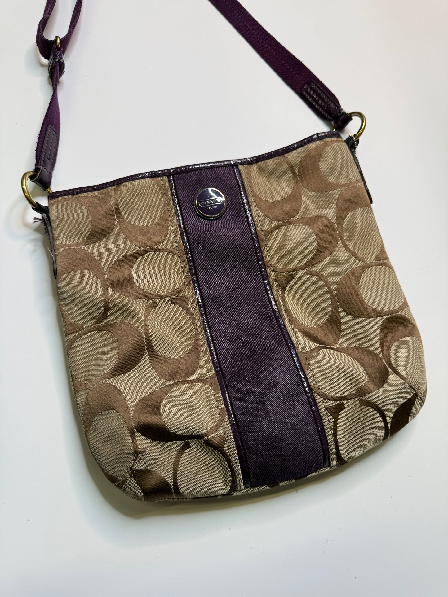 COACH CROSSBODY/MESSENGER BAG MONOGRAM PURPLE