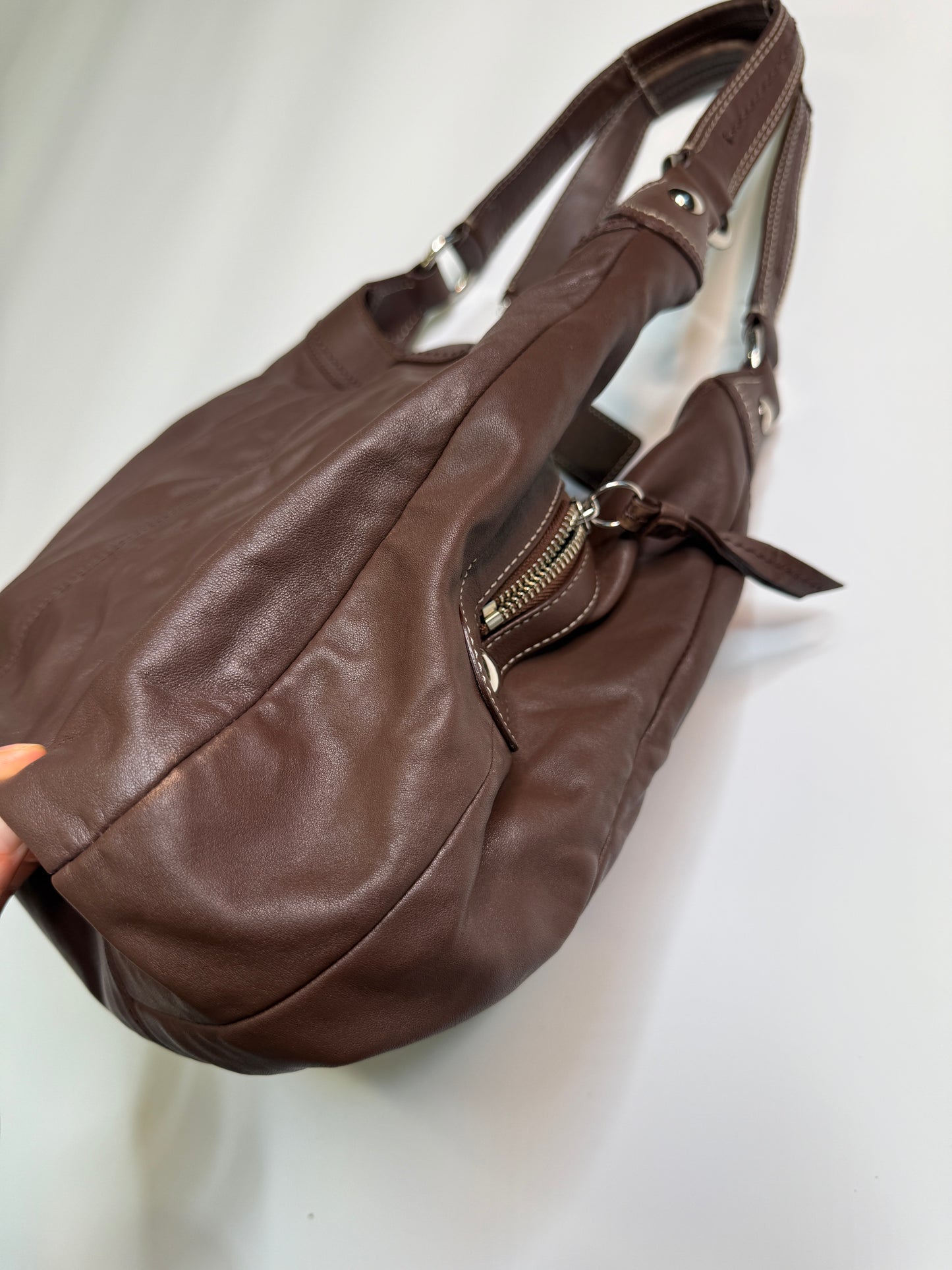 COACH REAL LEATHER BAG BROWN