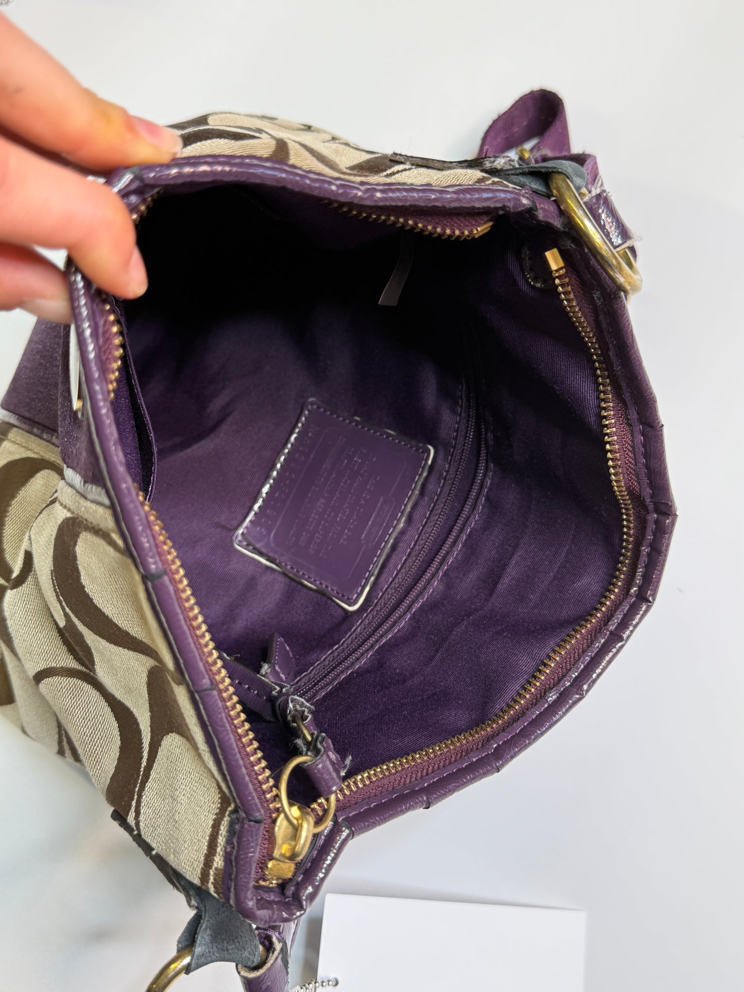COACH CROSSBODY/MESSENGER BAG MONOGRAM PURPLE