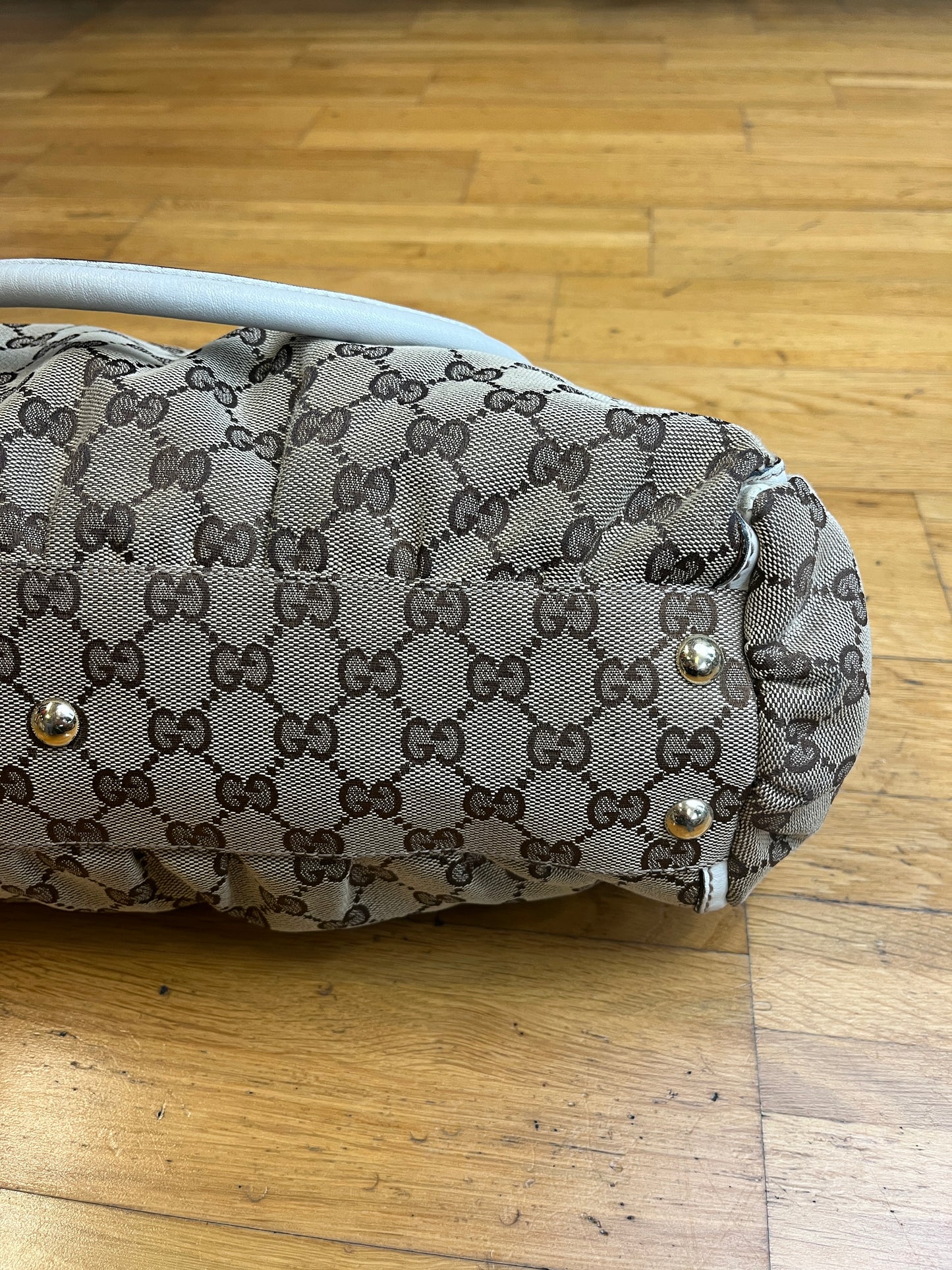 GUCCI MONOGRAM D-RING HOBO BAG