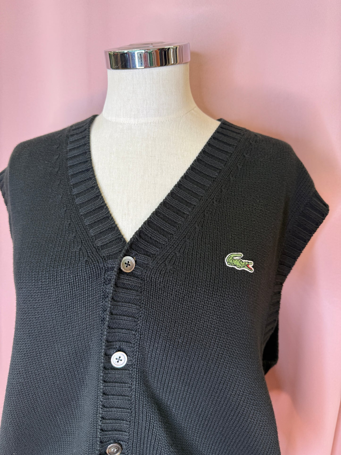 LACOSTE KNIT VEST BLACK (L)