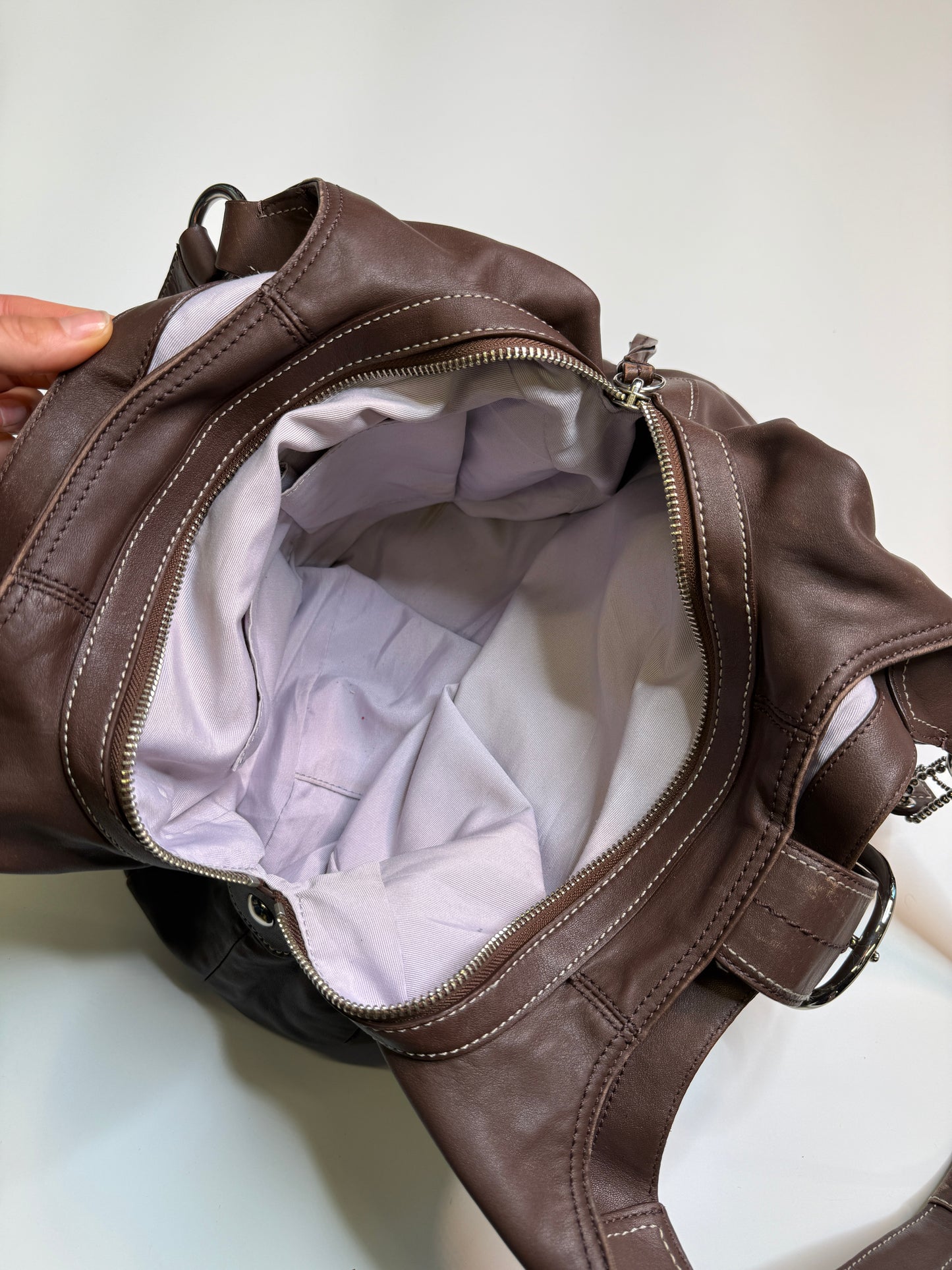 COACH REAL LEATHER BAG BROWN