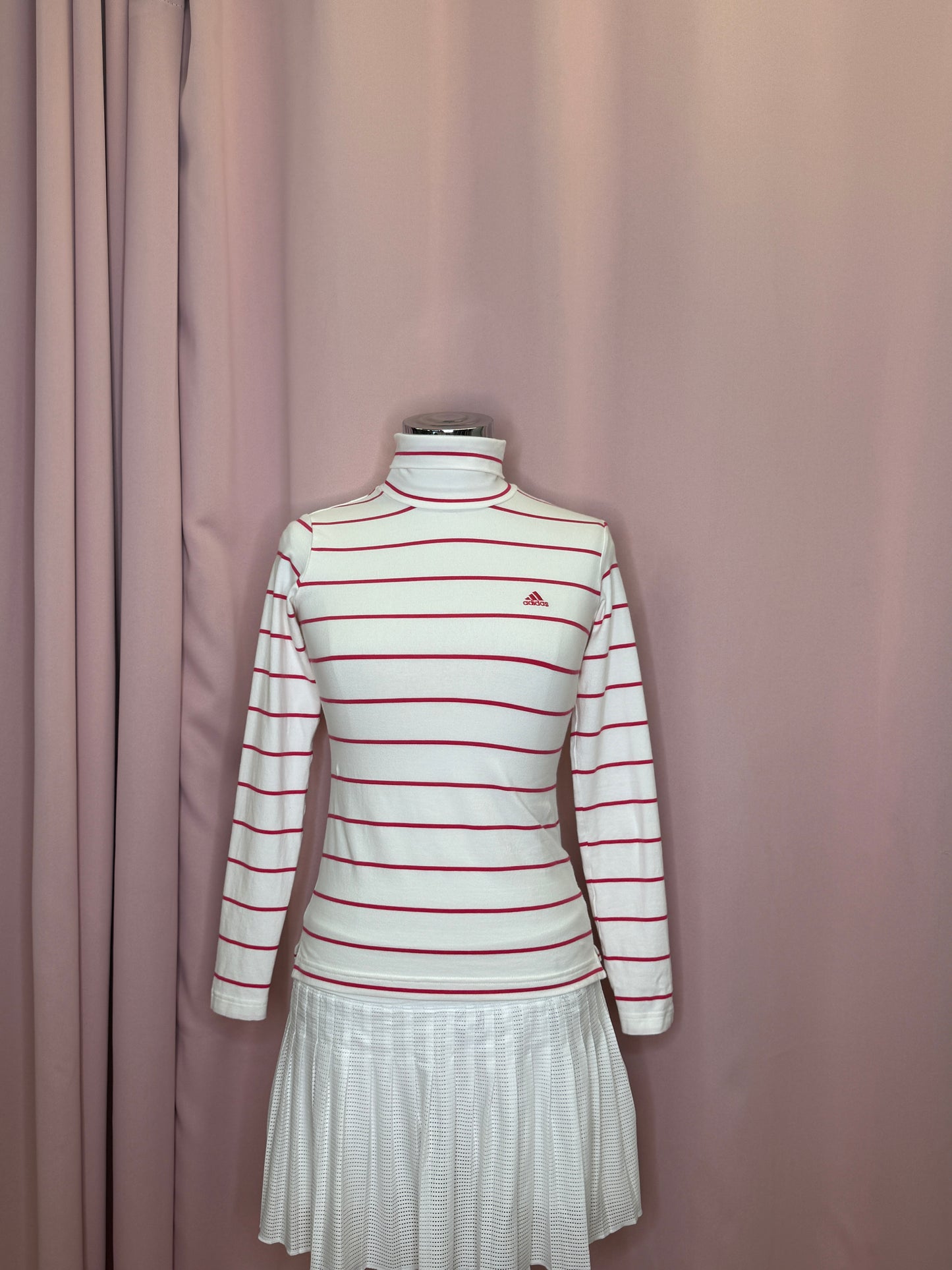 2000s ADIDAS STRIPED TURTLENECK LONGSLEEVE (XS)
