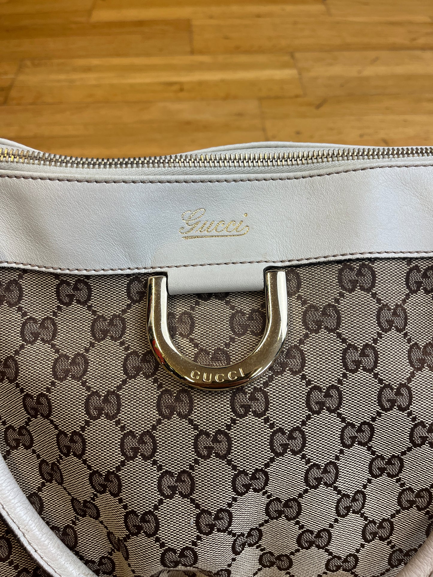 GUCCI MONOGRAM D-RING HOBO BAG