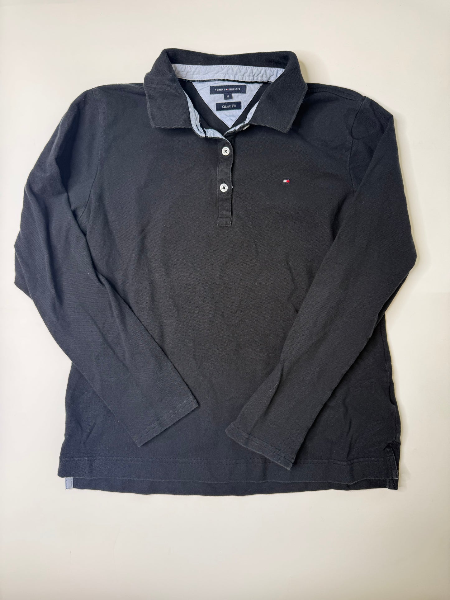 TOMMY HILFIGER VINTAGE LONG SLEEVE POLO (M)