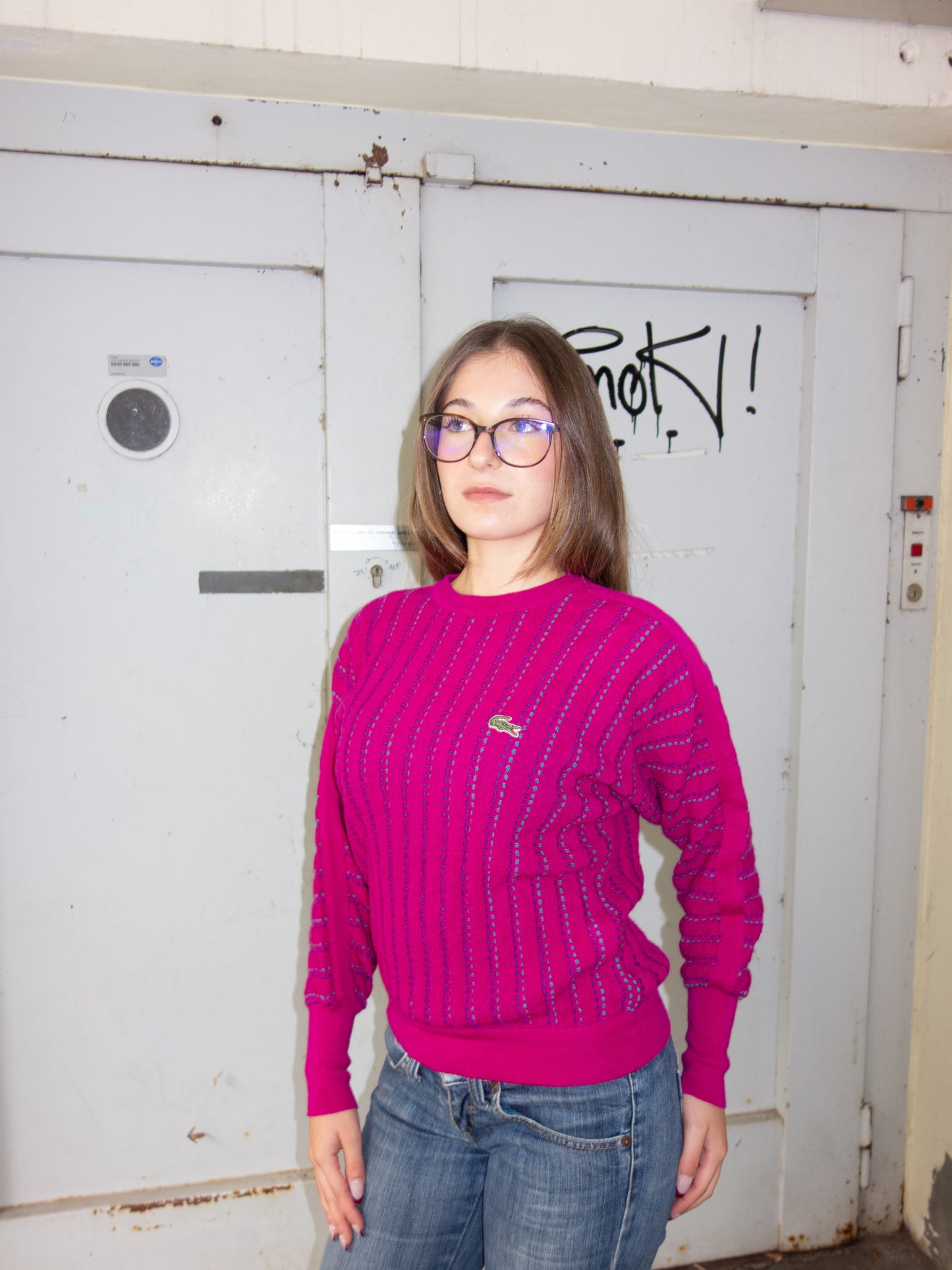 LACOSTE WOOL KNIT SWEATER (S)