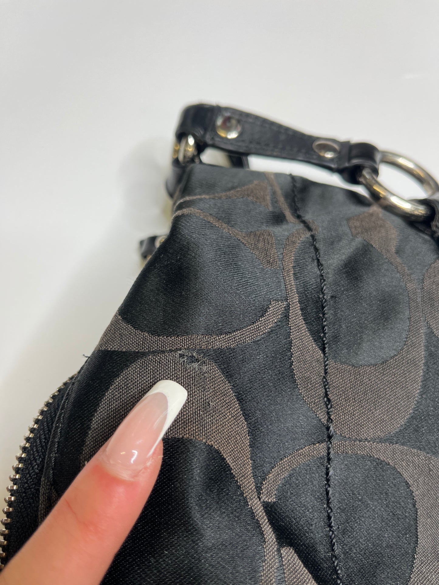 COACH BLACK LEATHER MONOGRAM PURSE