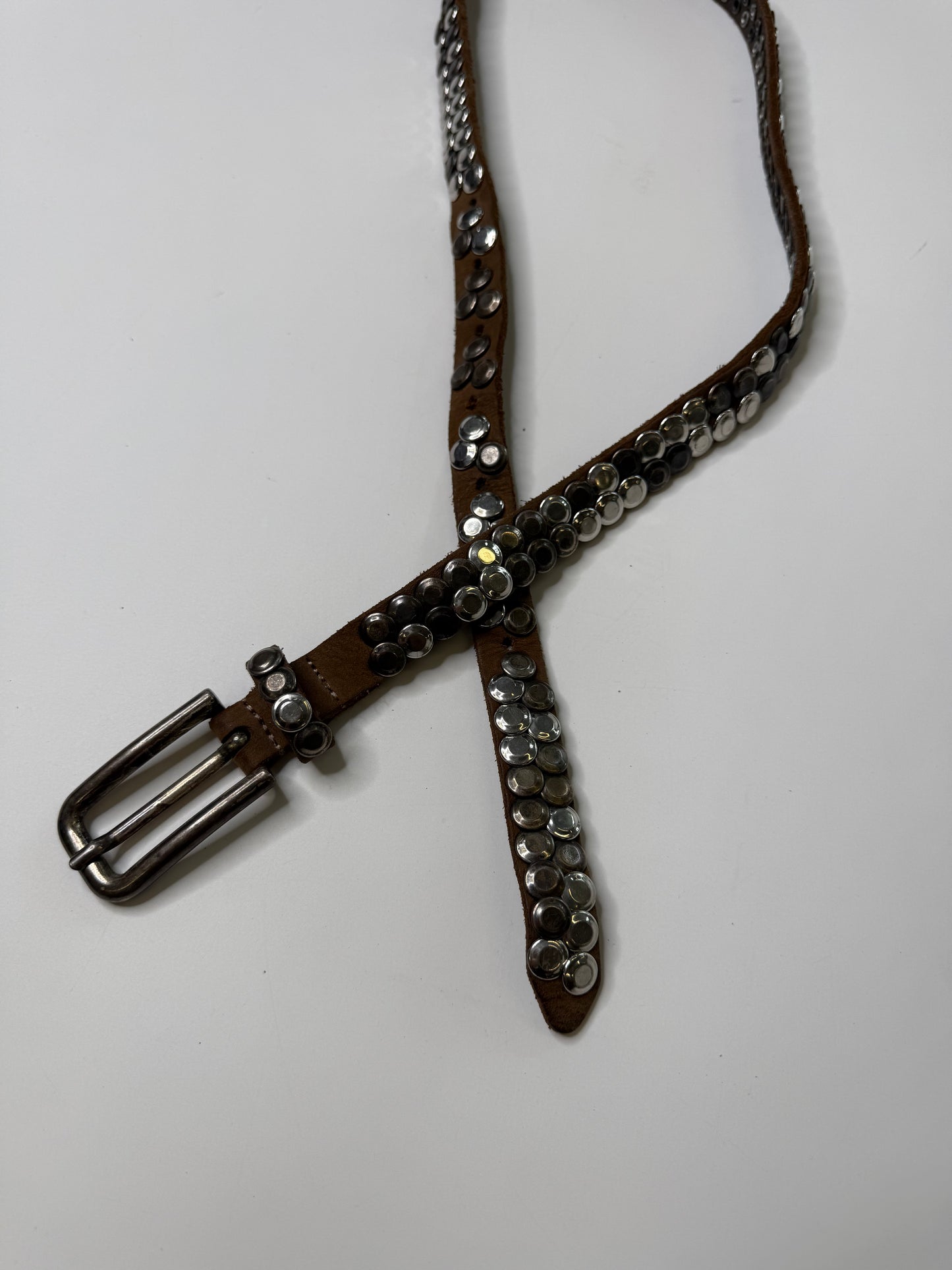 ALLOVER STUDDED LEATHER BELT (S)