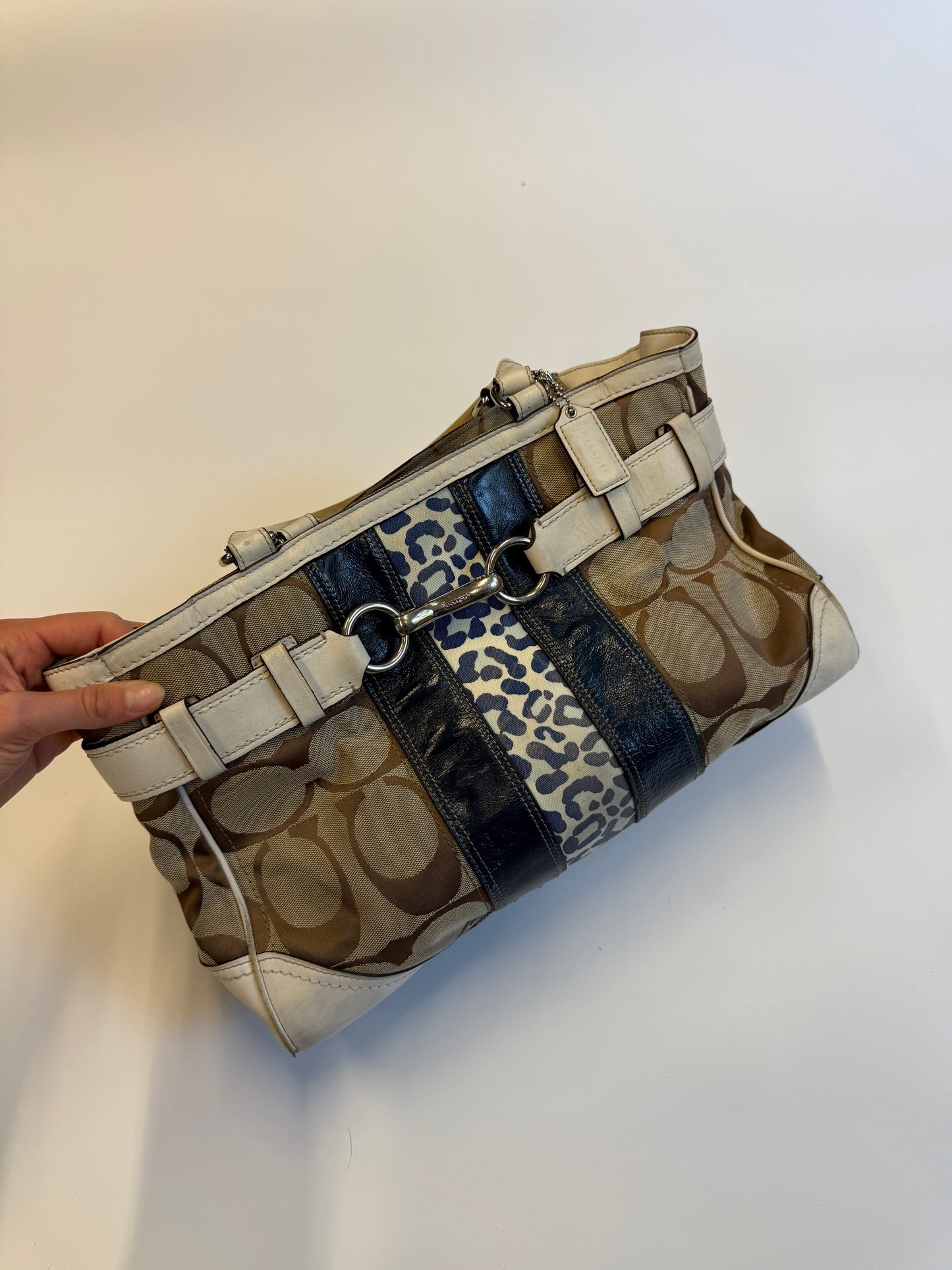 COACH MONOGRAM LEO PURSE BLUE