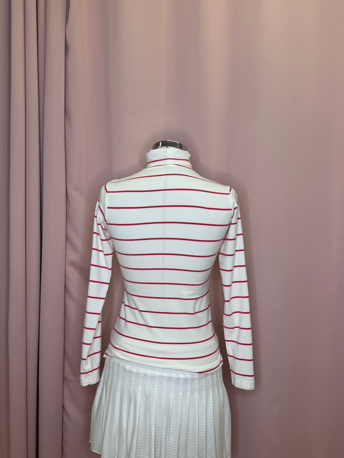 2000s ADIDAS STRIPED TURTLENECK LONGSLEEVE (XS)