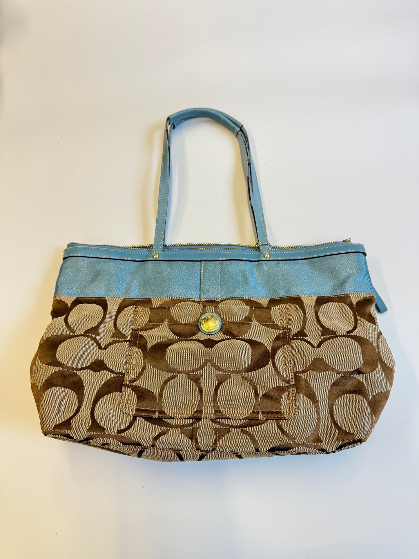 COACH MONOGRAM PURSE BABYBLUE