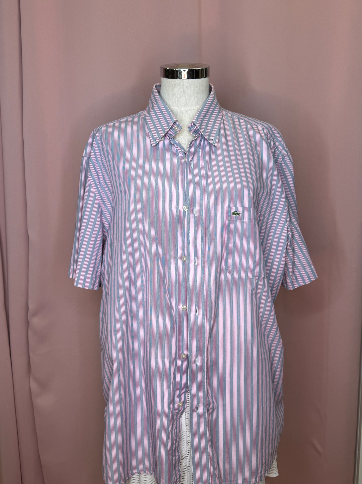 LACOSTE STRIPED POLO SHIRT (~L)