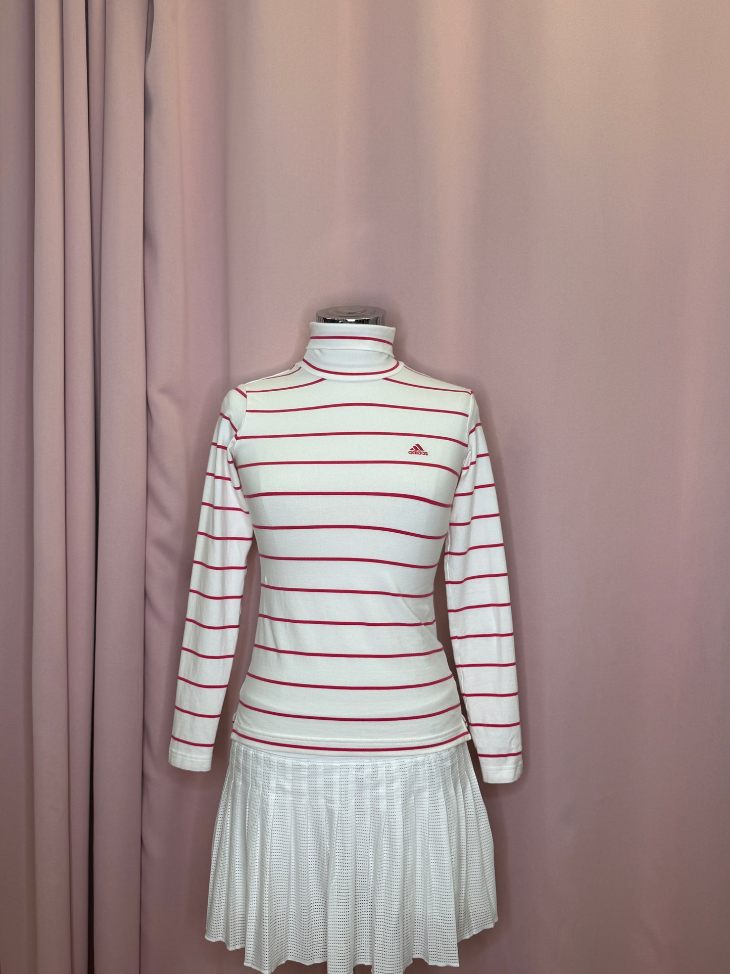 2000s ADIDAS STRIPED TURTLENECK LONGSLEEVE (XS)
