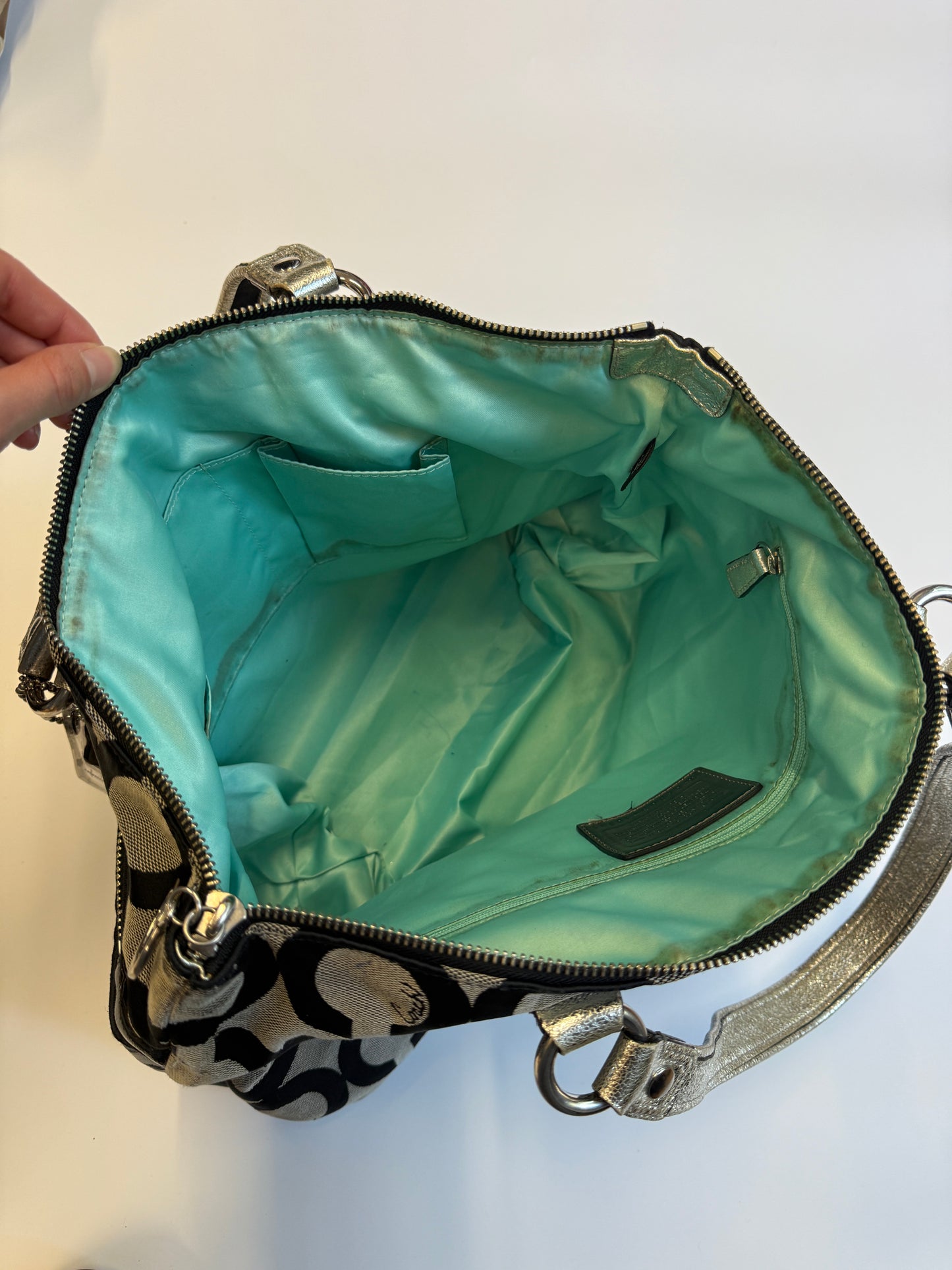 COACH MONOGRAM PURSE SILVER