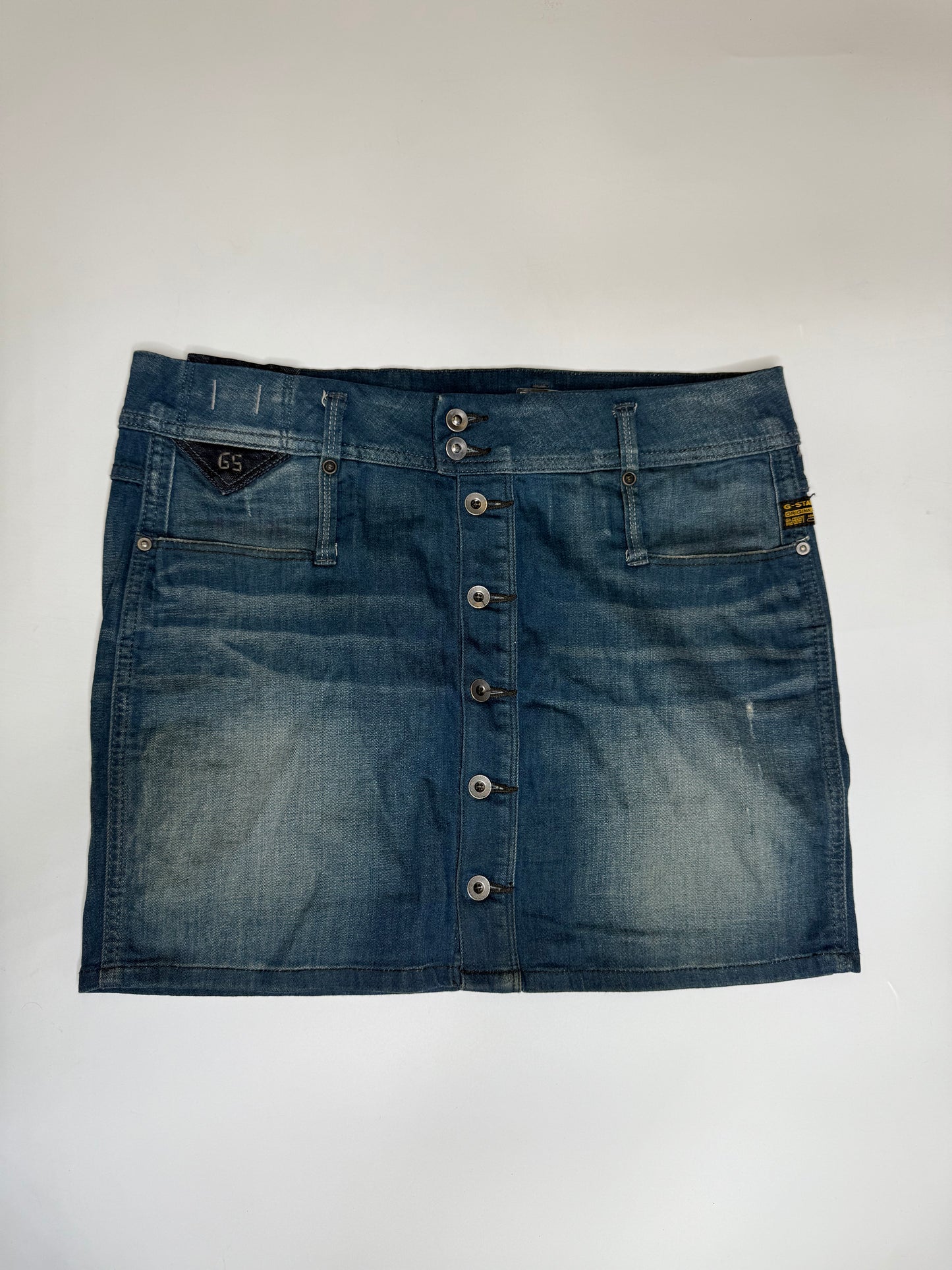 G STAR BLUE DENIM SKIRT (30, ~M)