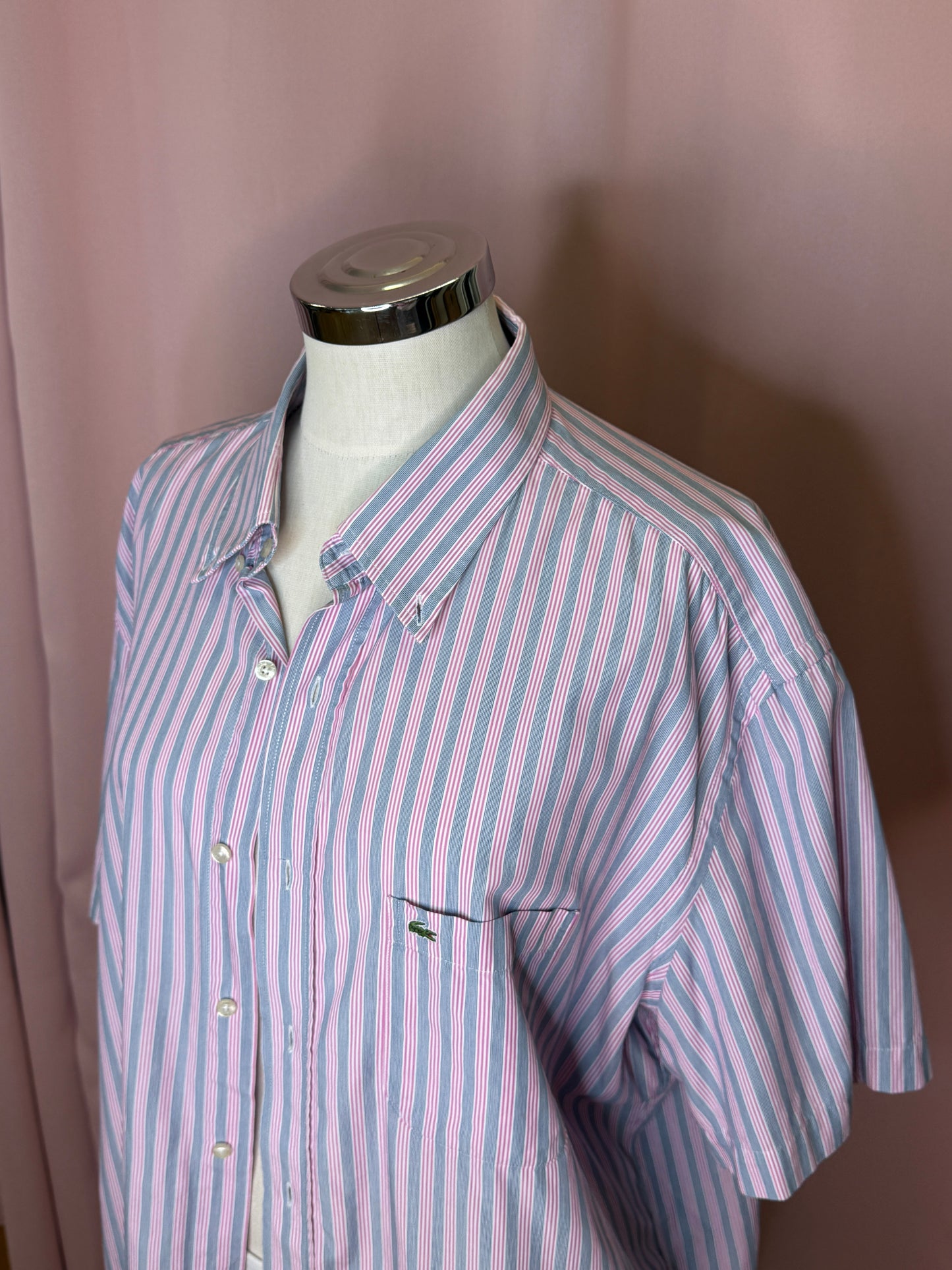 LACOSTE STRIPED POLO SHIRT (~L)