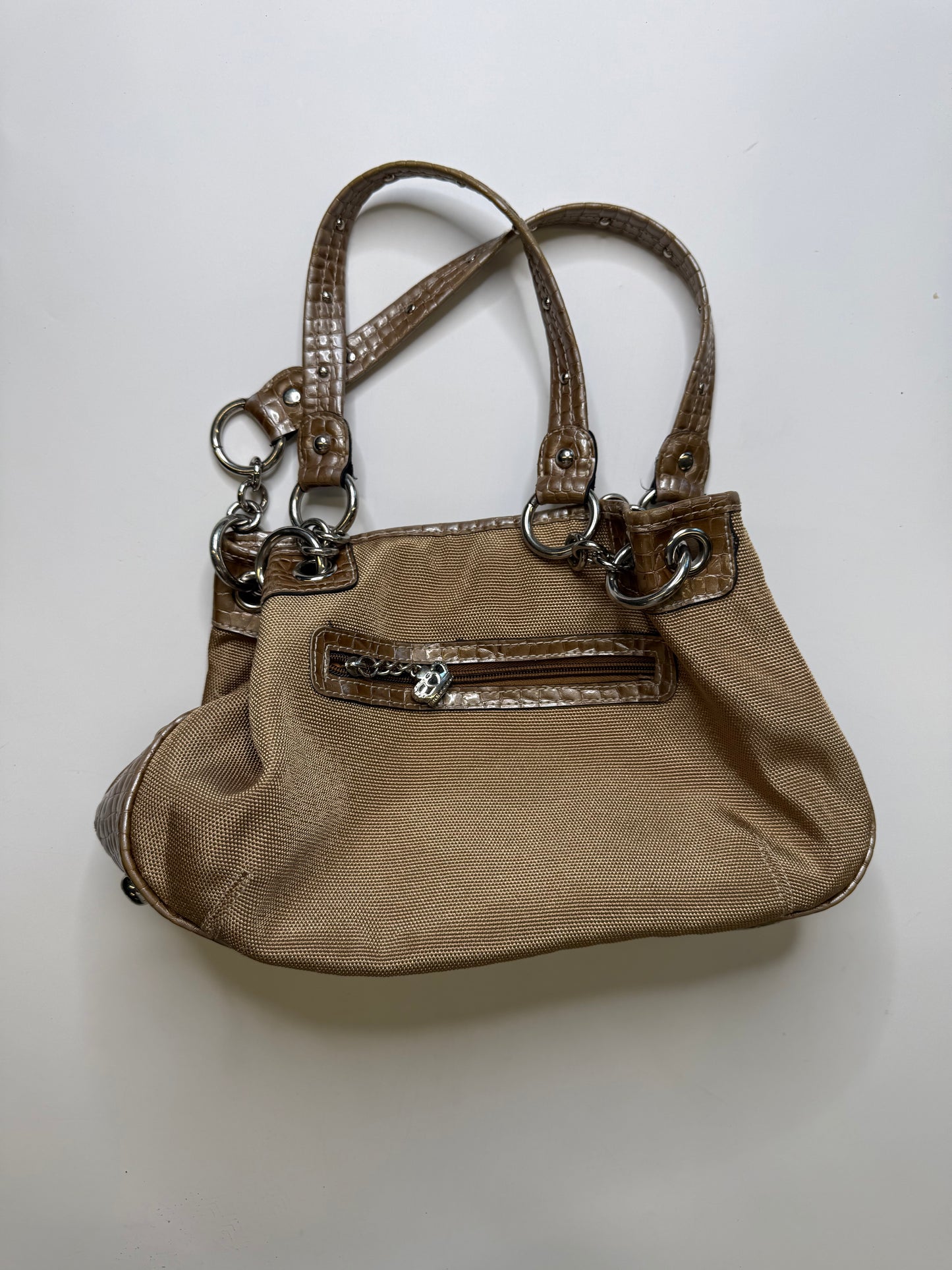 KATHY VAN ZEELAND STUDDED BAG – TAUPE