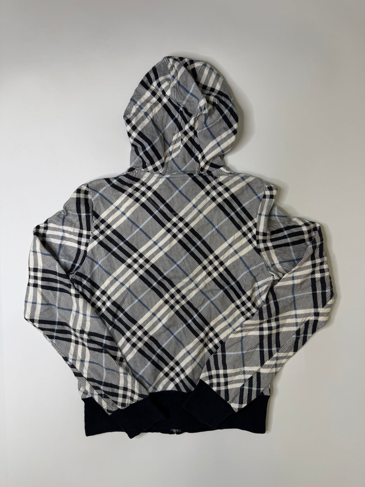 BURBERRY LONDON BLUE LABEL NOVA CHECK ZIP HOODIE GREY (38)