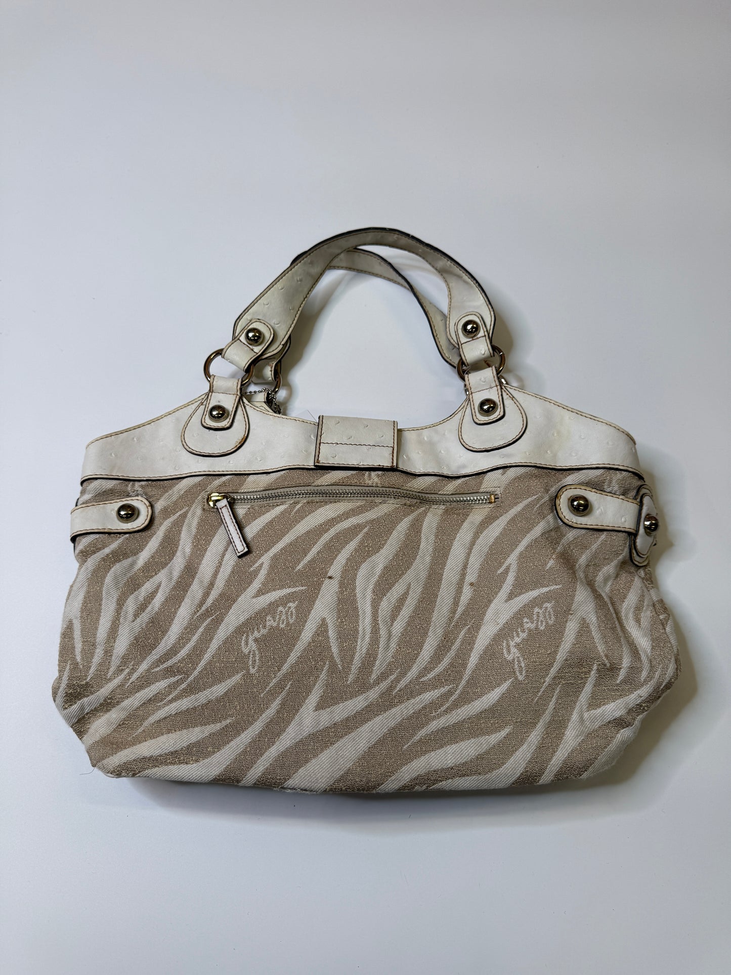 G-LOGO GUESS PURSE ZEBRA/WOOD