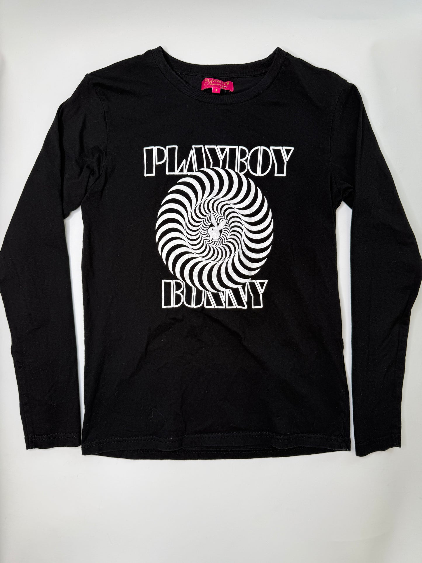 PLAYBOY VINTAGE SWIRL LOGO LONG SLEEVE TOP (S)