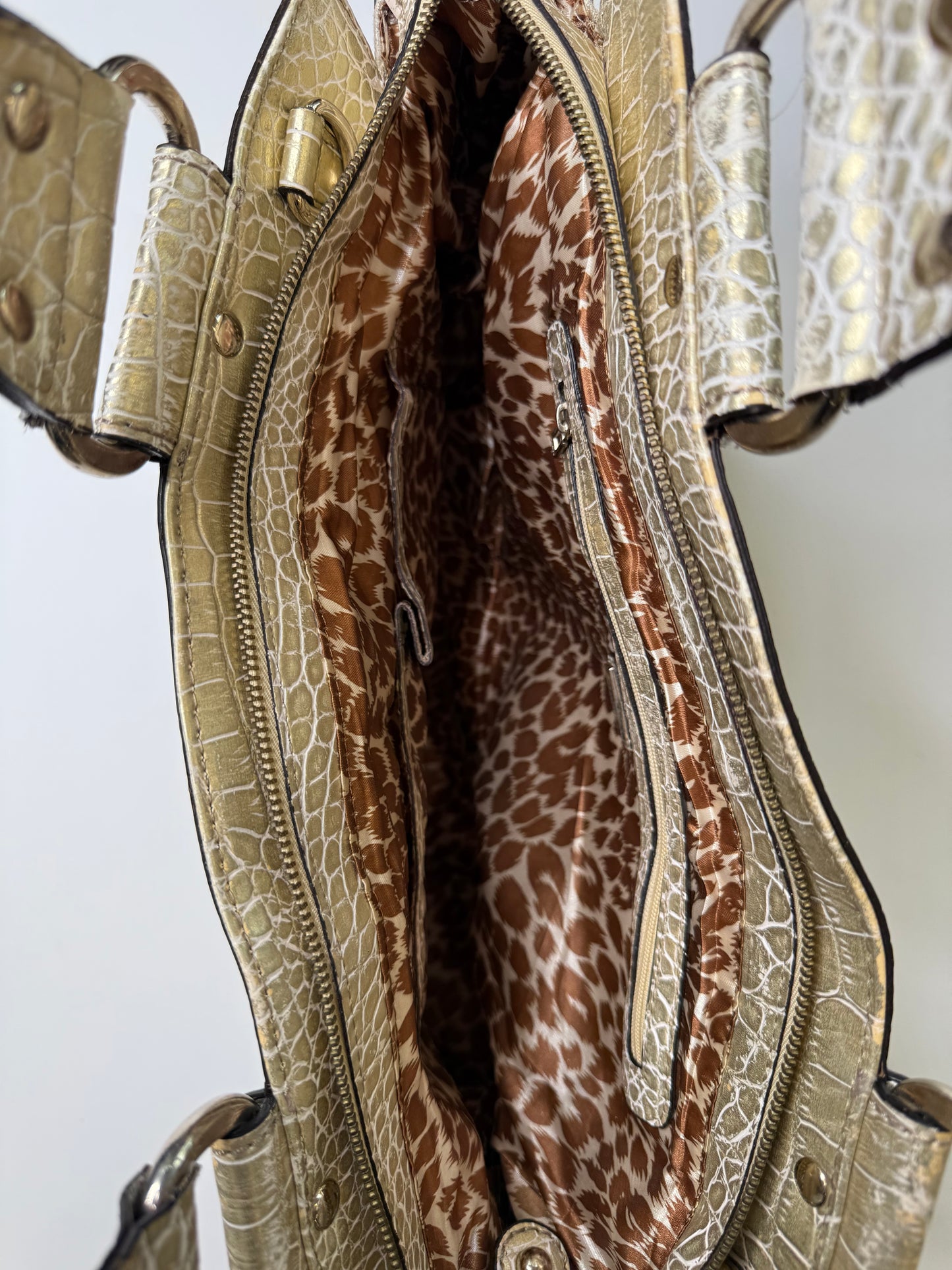 VINTAGE GUESS METALLIC CRACKLE BAG (GOLD)