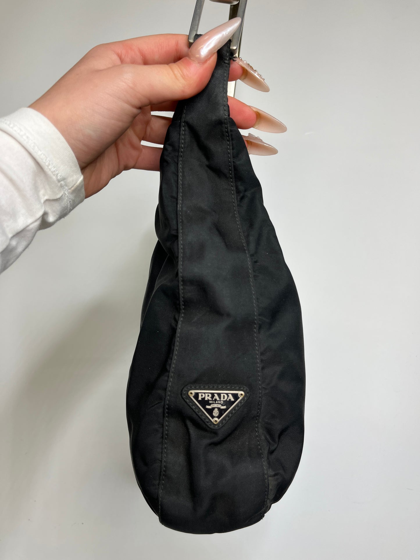 PRADA NYLON PURSE METAL HANDLE